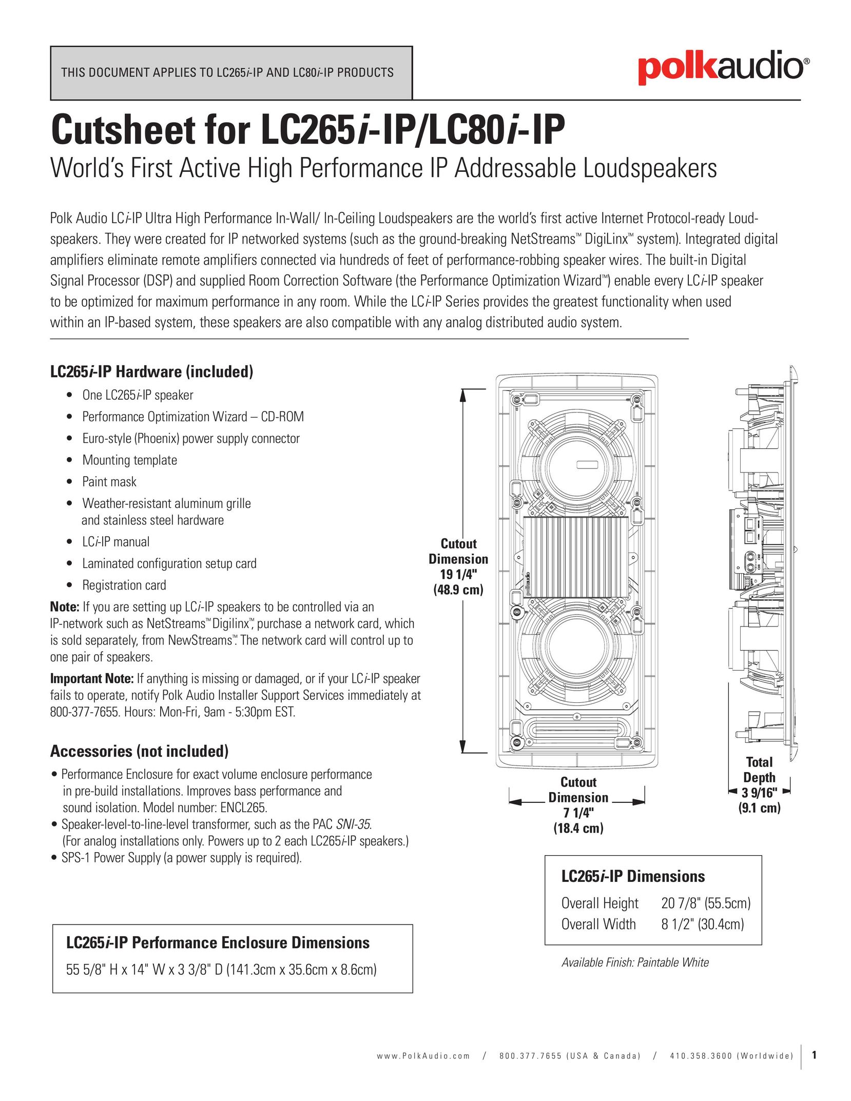 Polk Audio LC265I-IP Network Router User Manual