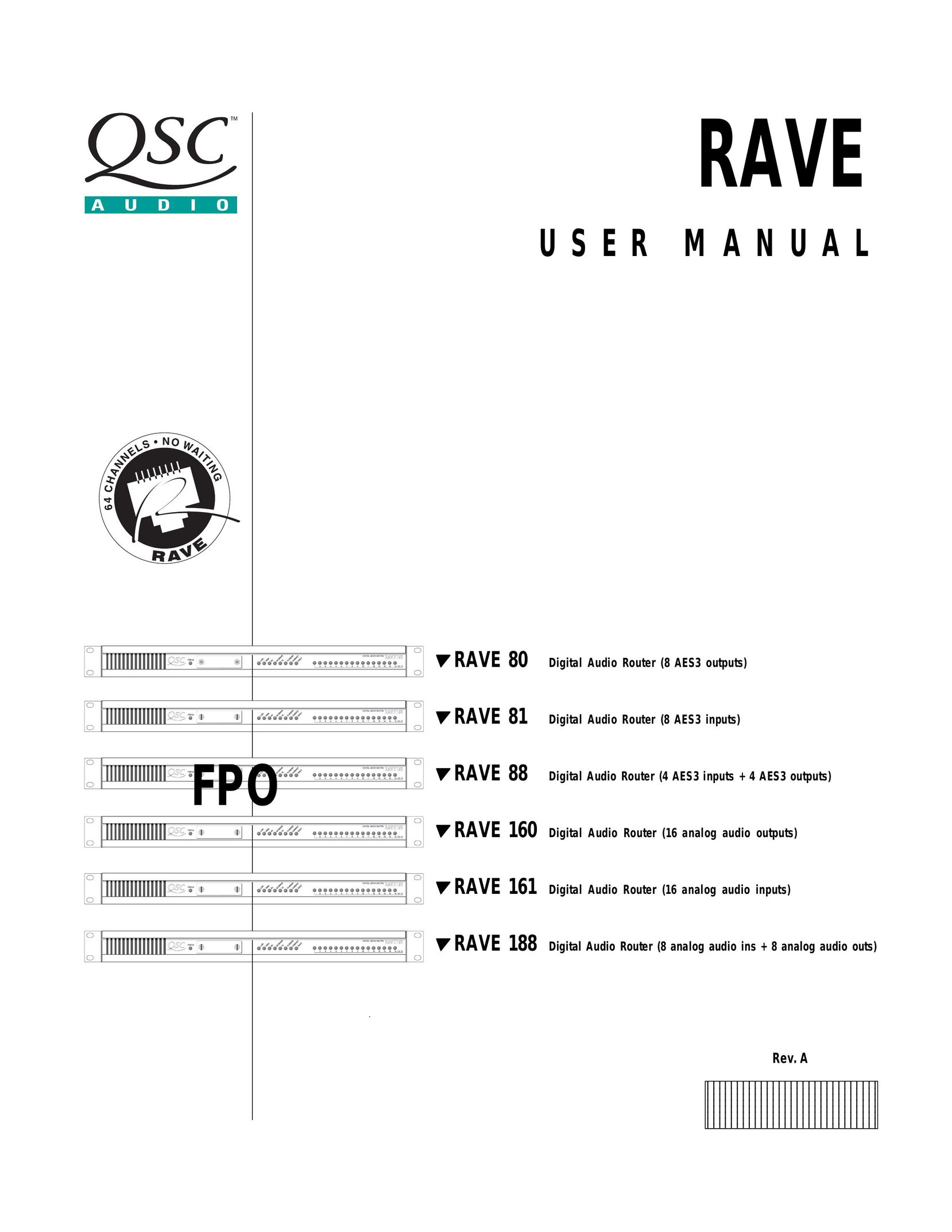 QSC Audio RAVE 81 Network Router User Manual