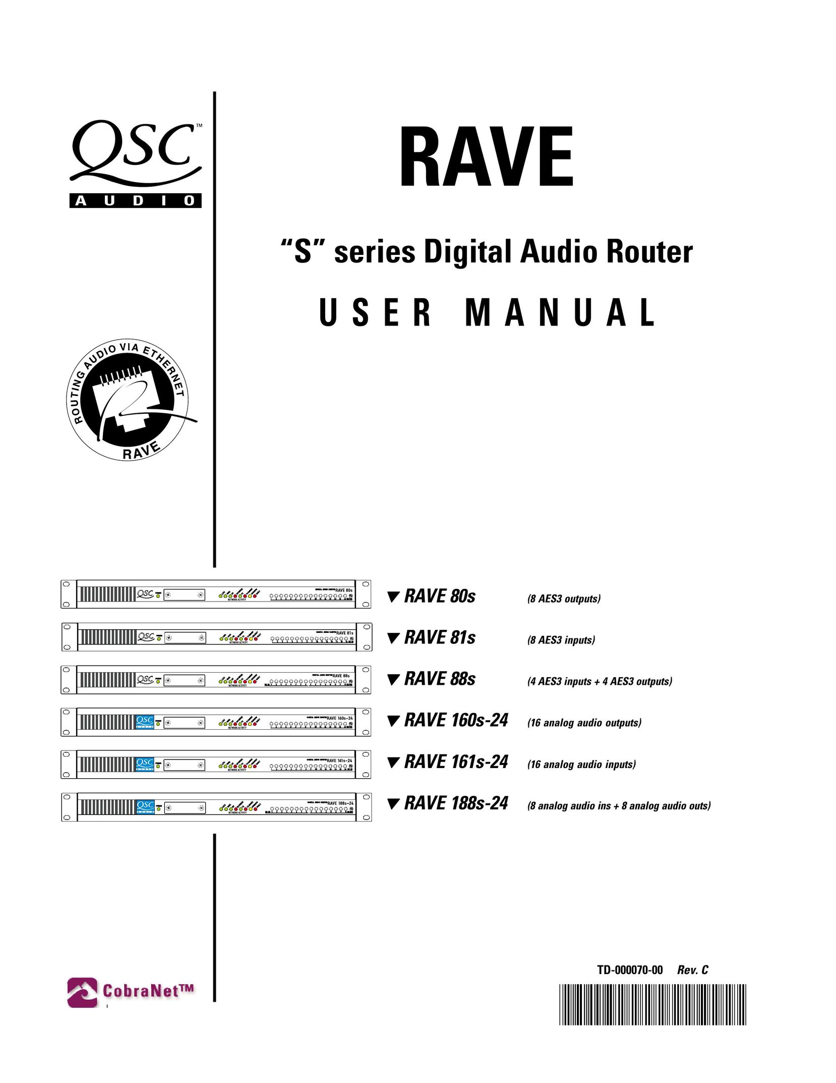 QSC Audio S series Network Router User Manual