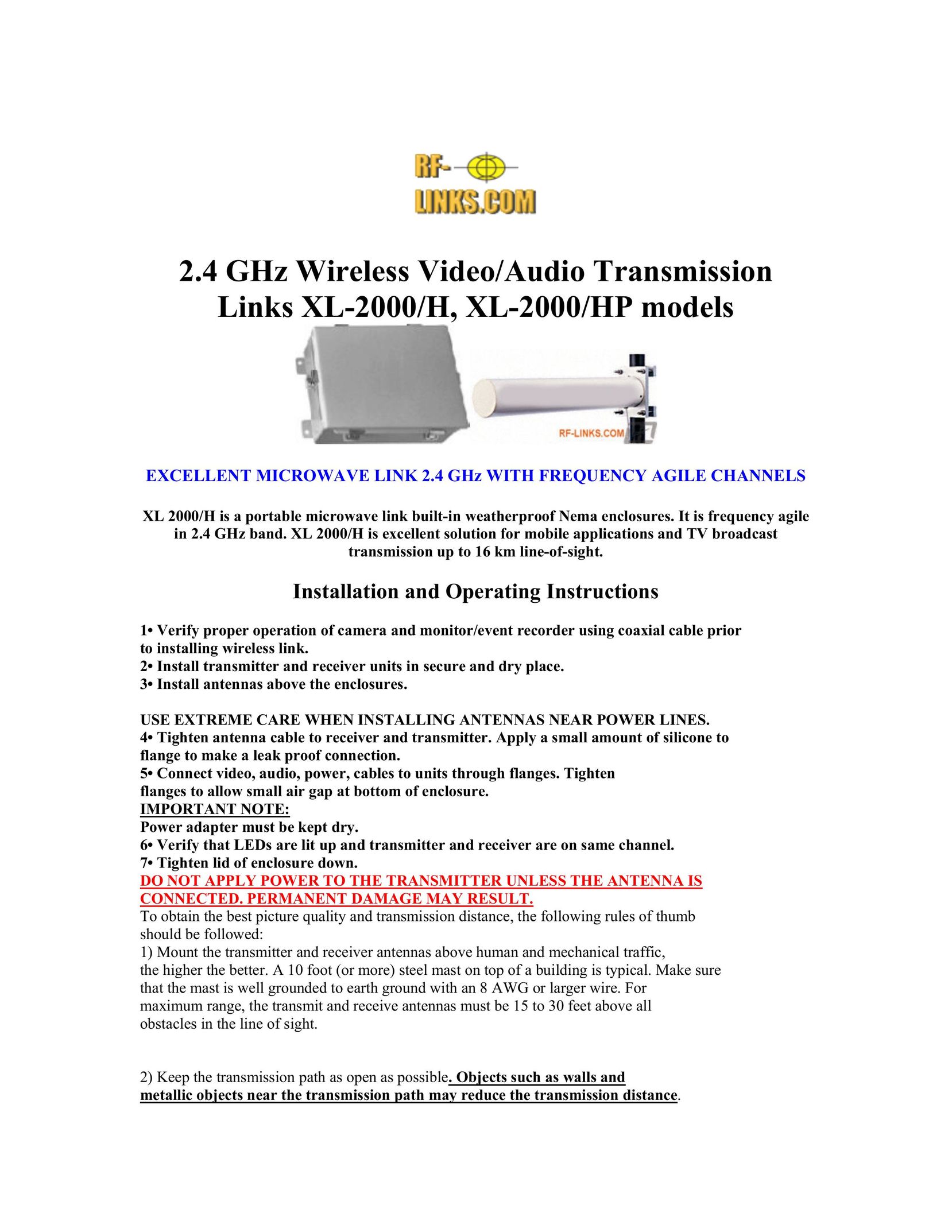 RF-Link Technology XL-2000/H Network Router User Manual