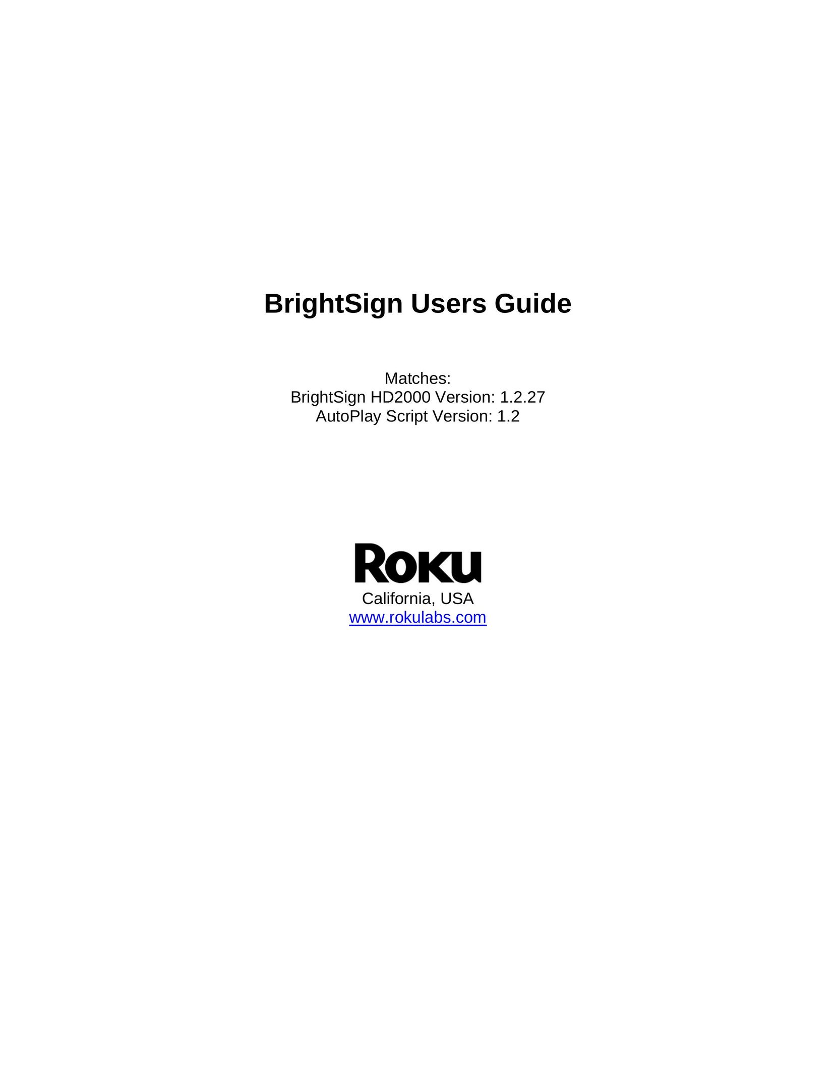 Roku HD2000 Network Router User Manual