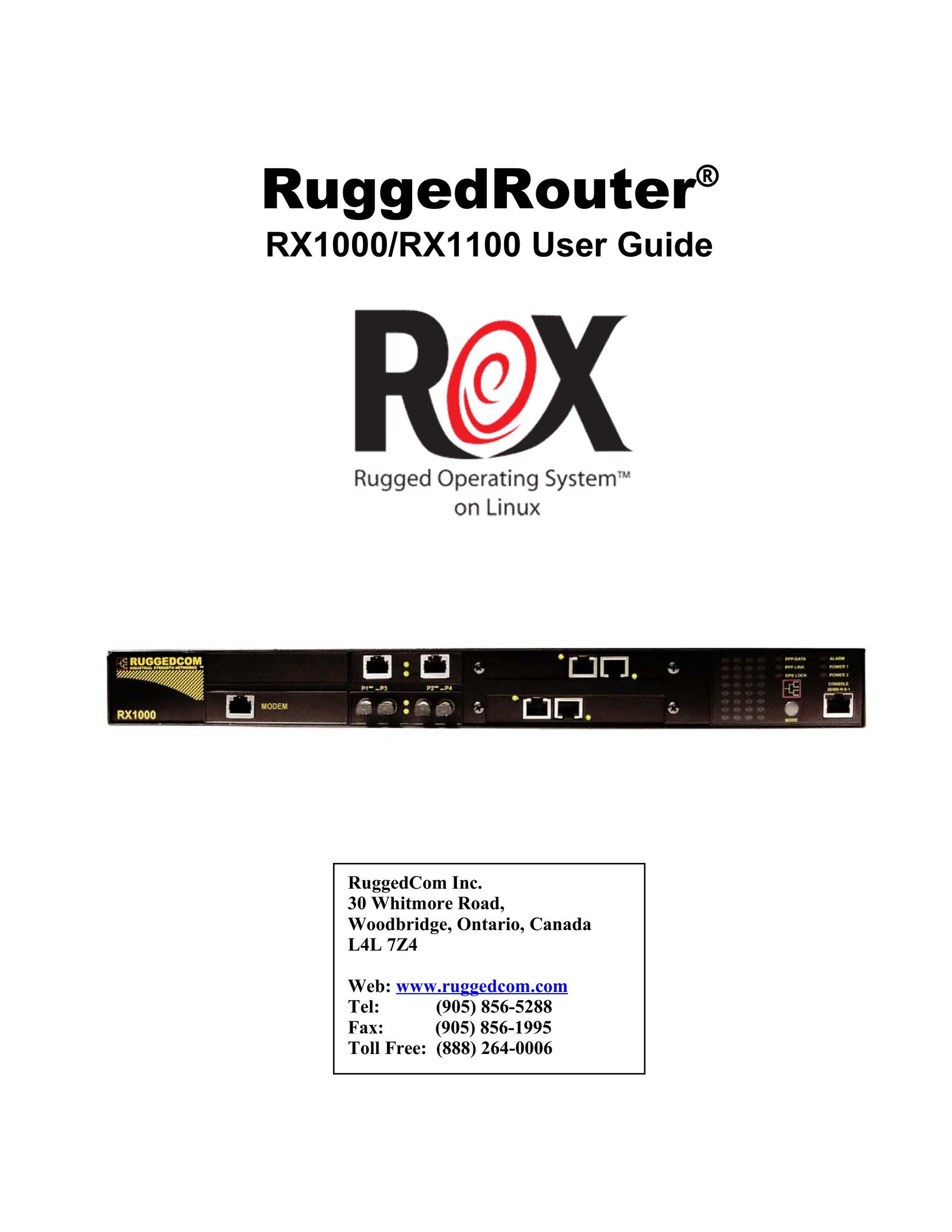 RuggedCom RX1100 Network Router User Manual
