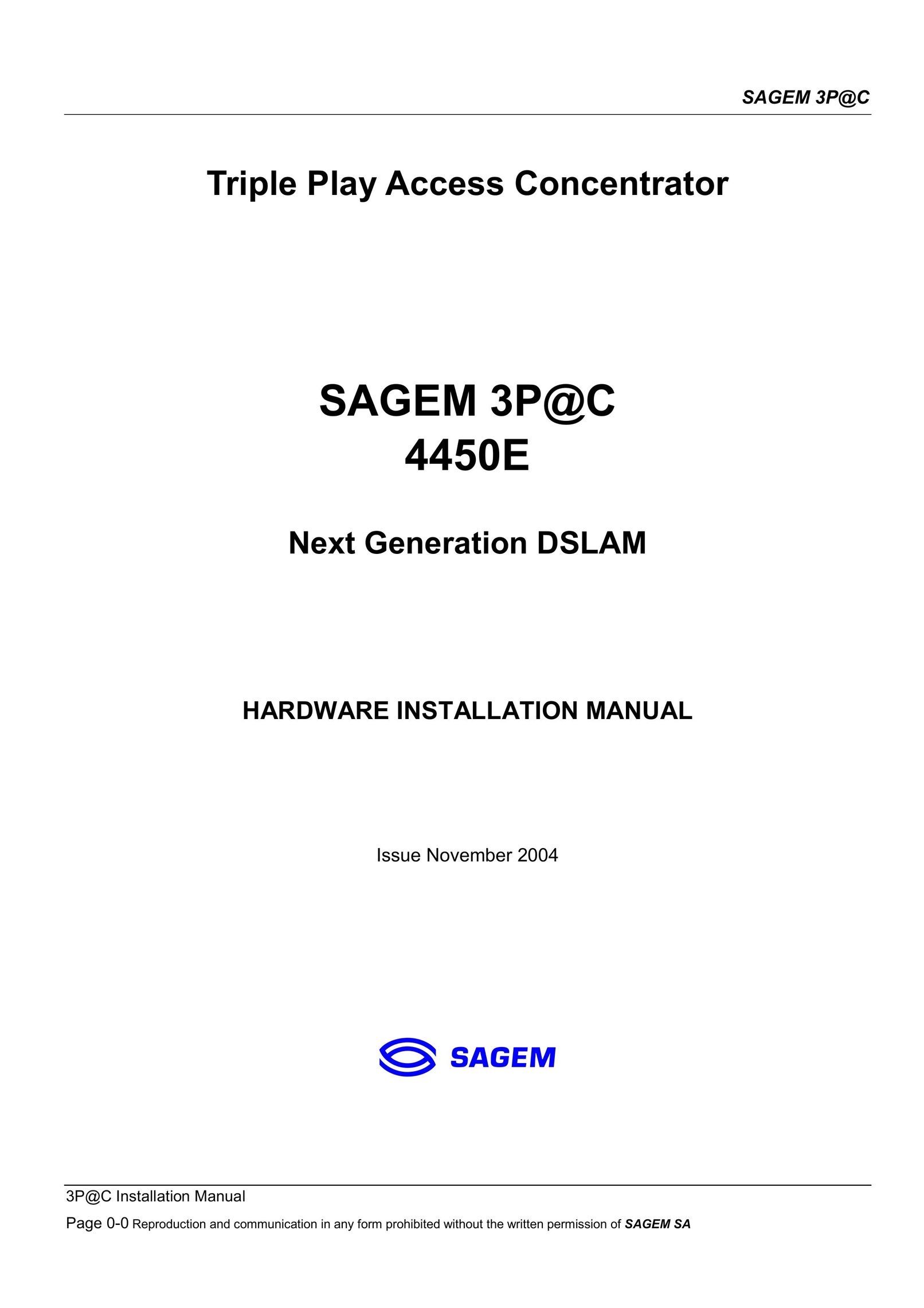 Sagem 4450E Network Router User Manual
