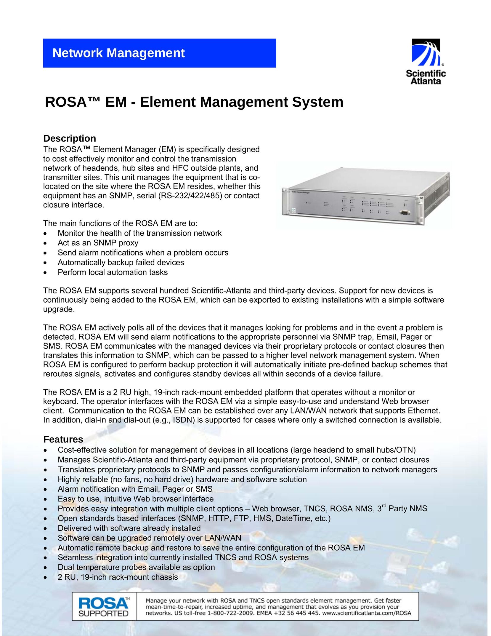 Scientific Atlanta Rosa Network Router User Manual