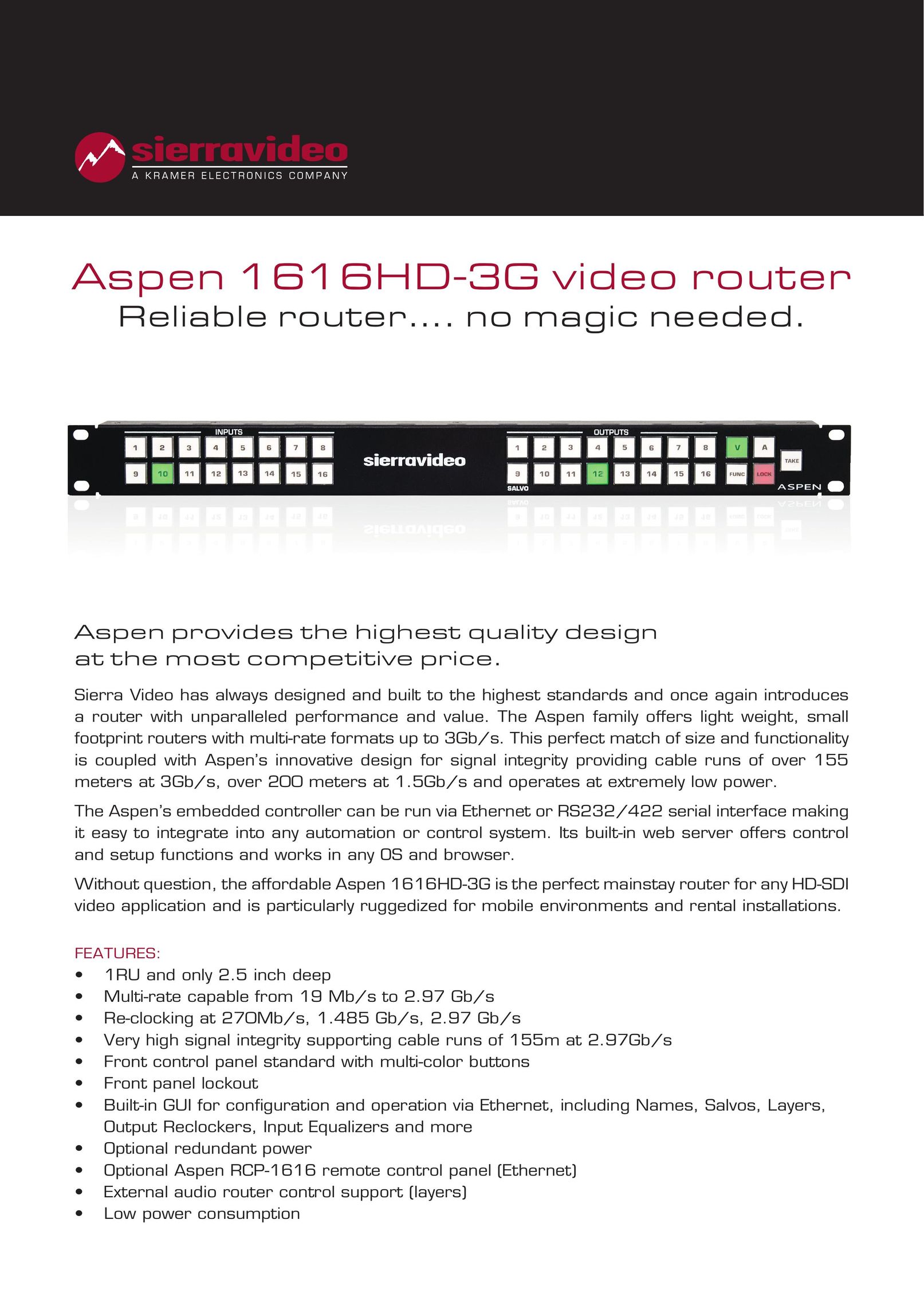 Sierra 1616HD-3G Network Router User Manual