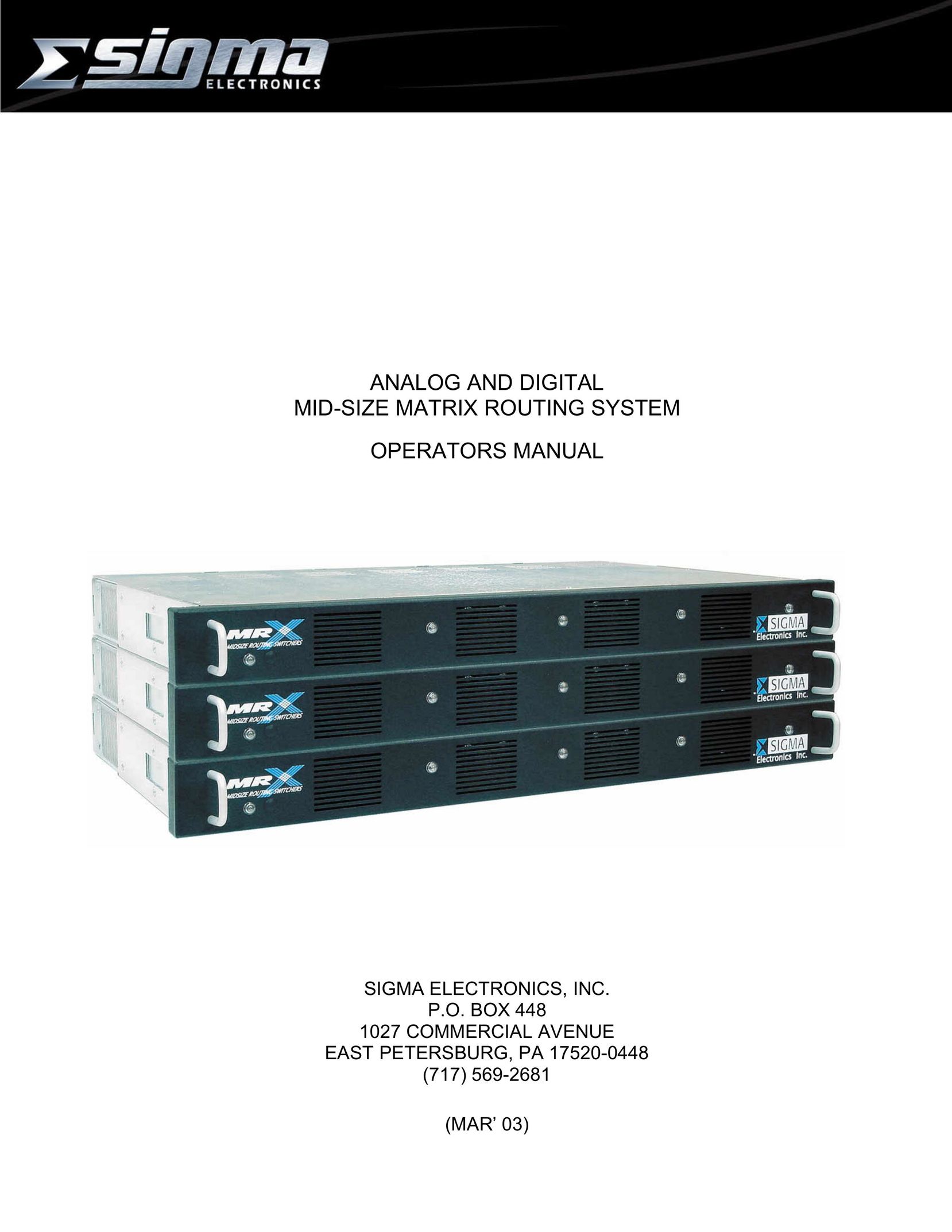 Sigma MRX Series Network Router User Manual