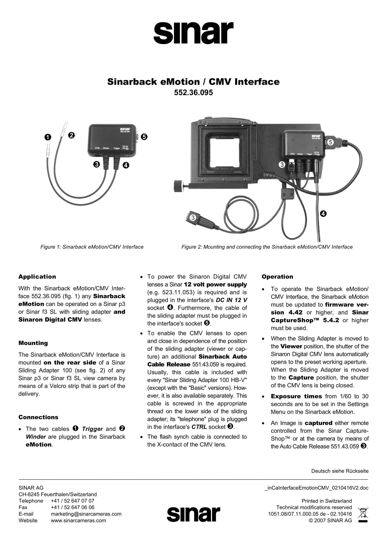 Sinar 552.36.095 Network Router User Manual