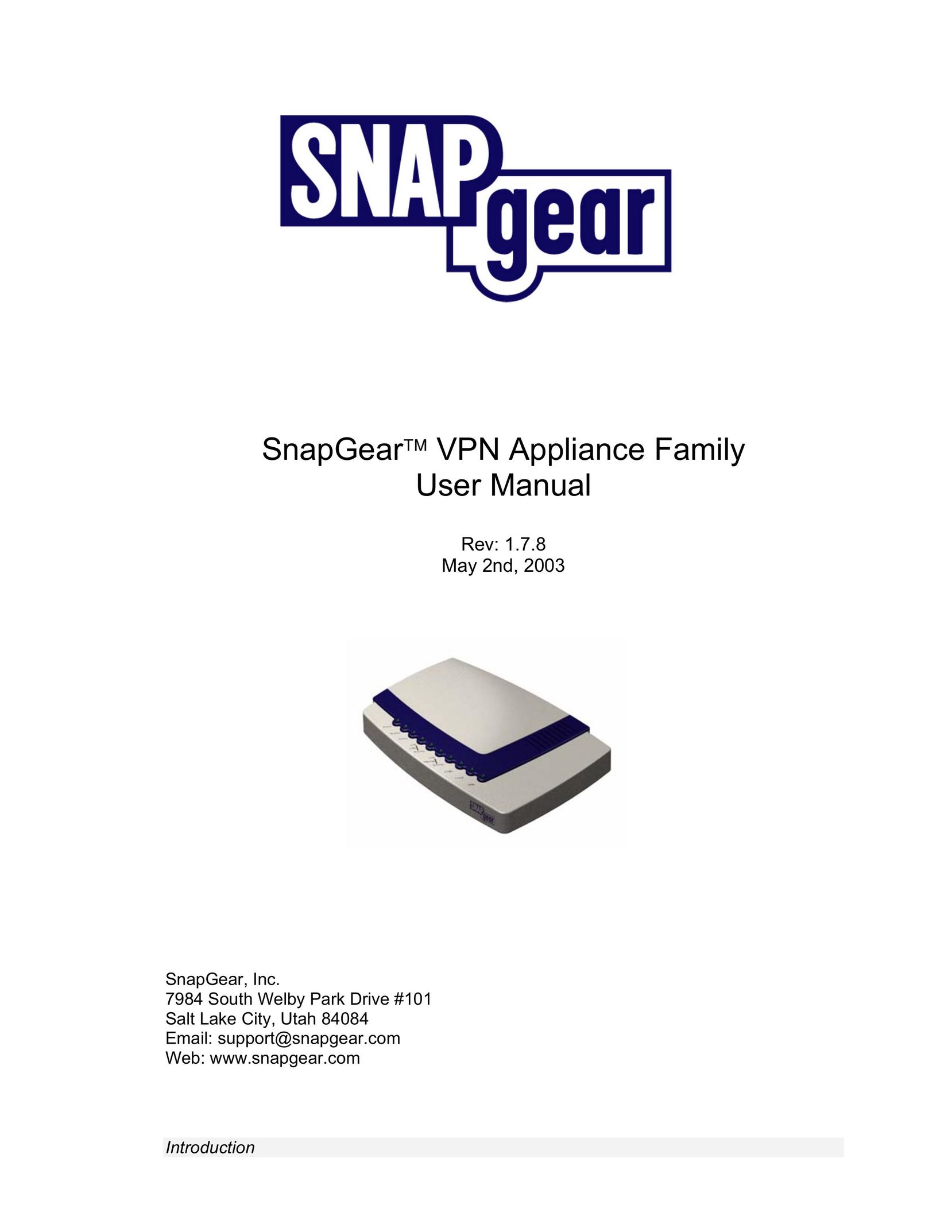 SnapGear 1.7.8 Network Router User Manual