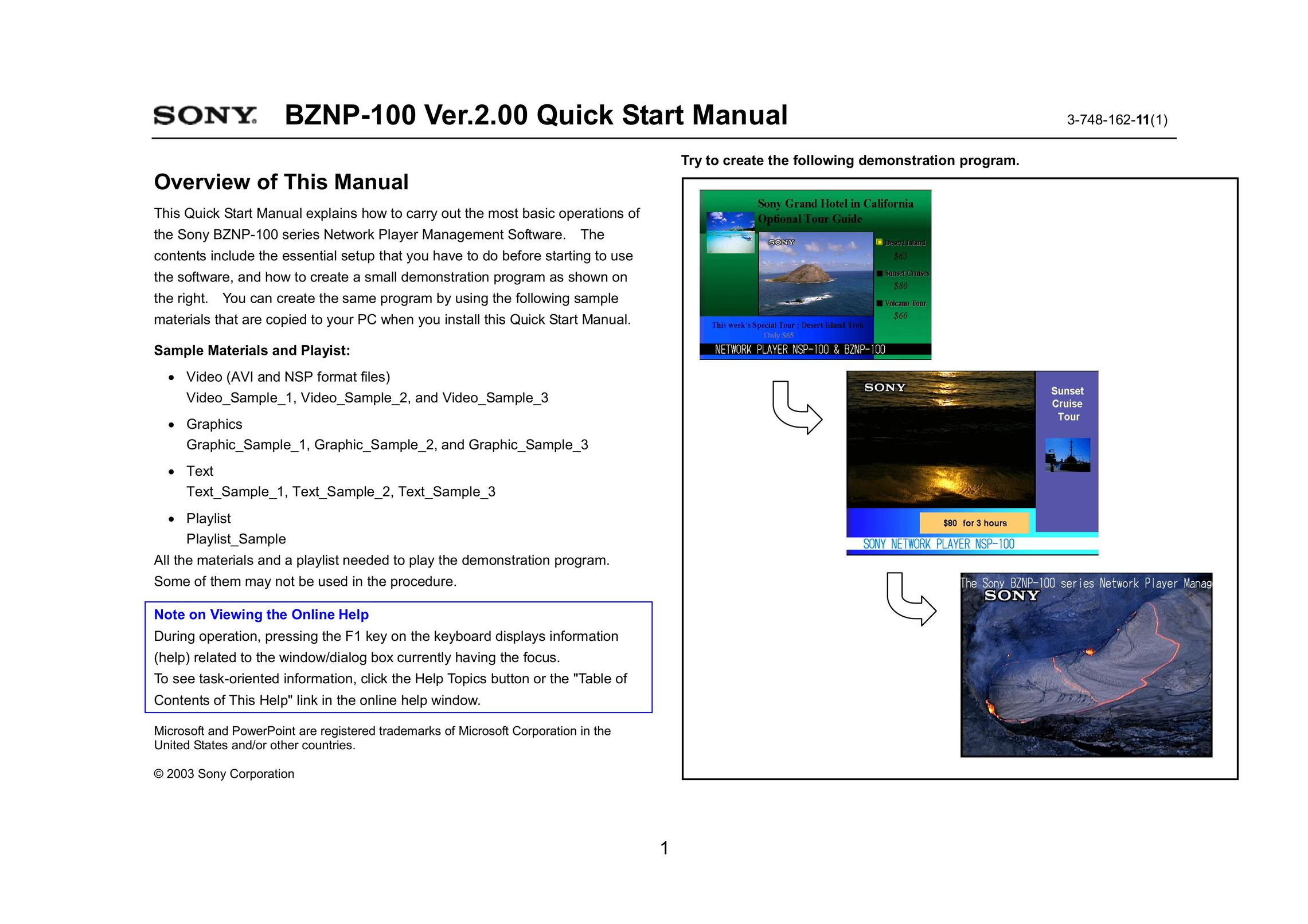 Sony bznp-100 Network Router User Manual