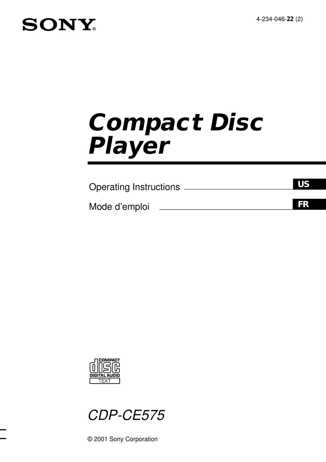 Sony CDP-CE575 Network Router User Manual