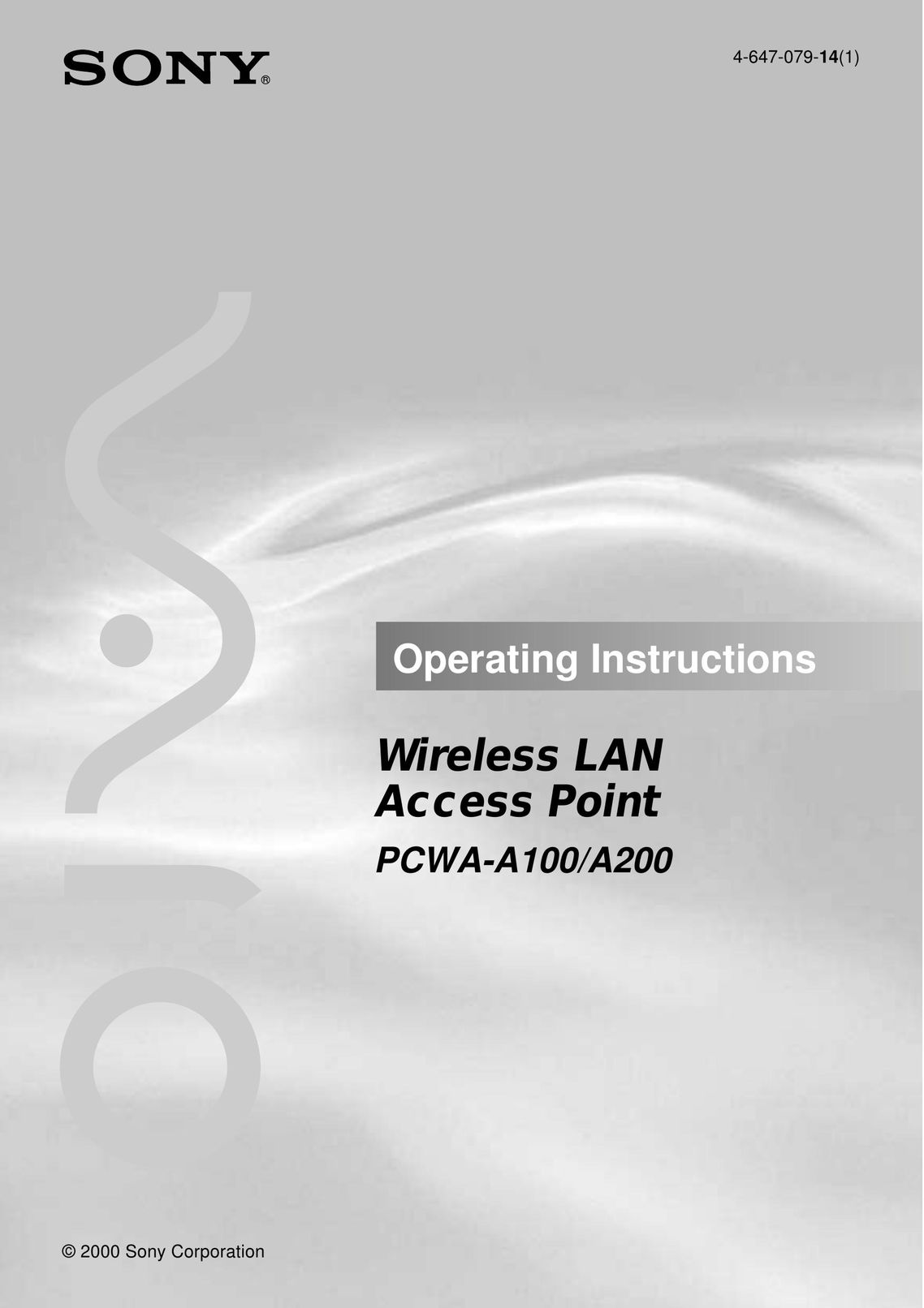 Sony PCWA-A200 Network Router User Manual
