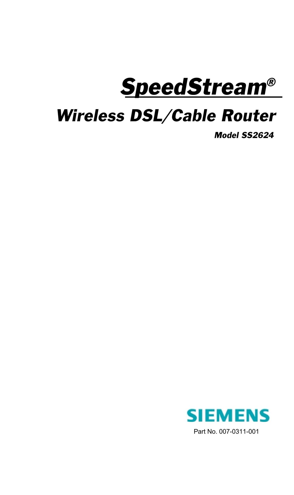 Sony SS2624 Network Router User Manual