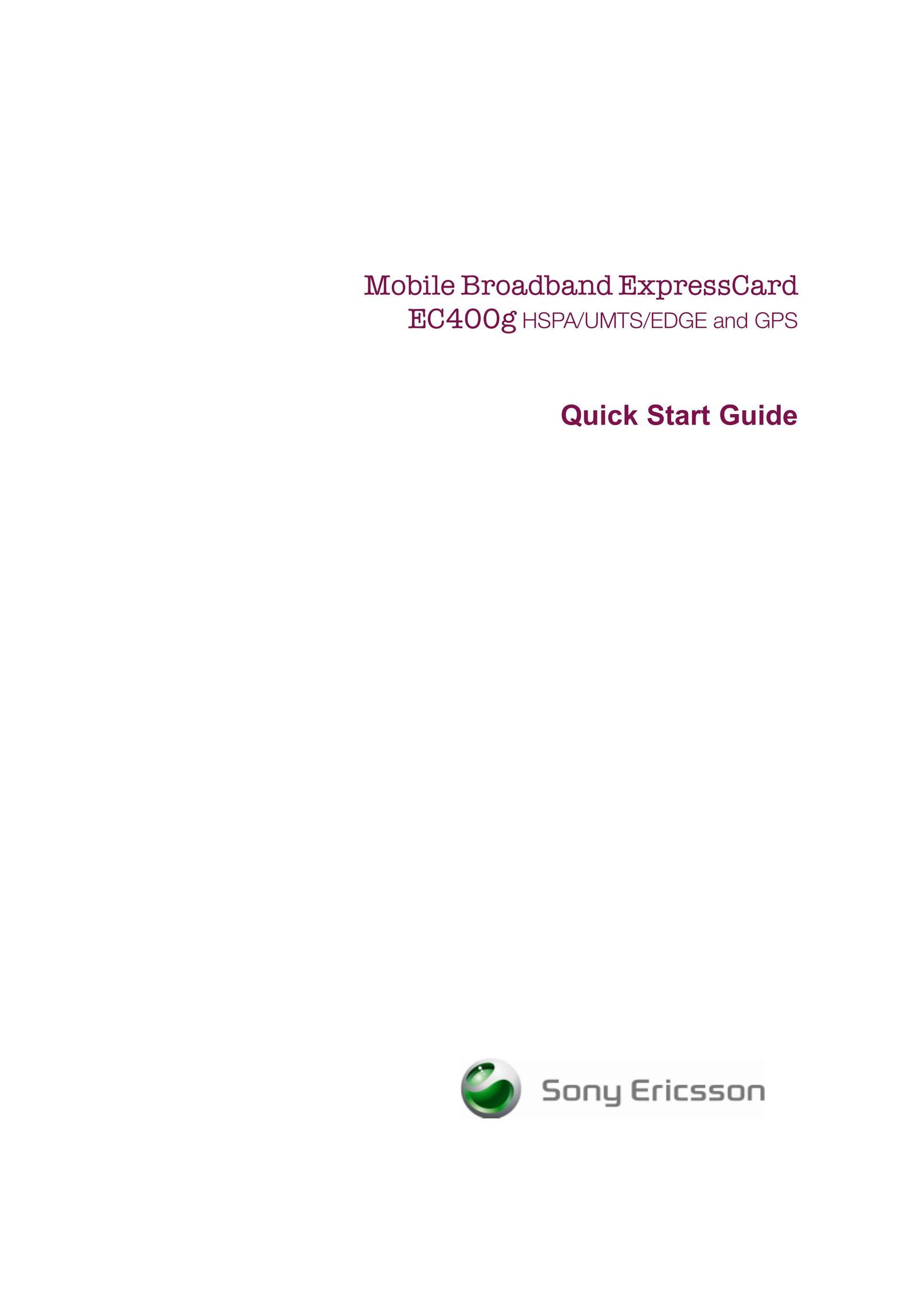 Sony Ericsson EC400G Network Router User Manual