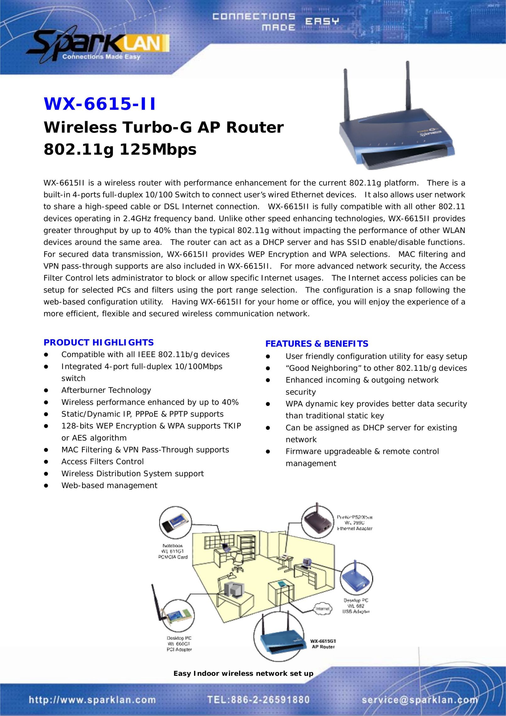 Spark Tech WX-6615-II Network Router User Manual