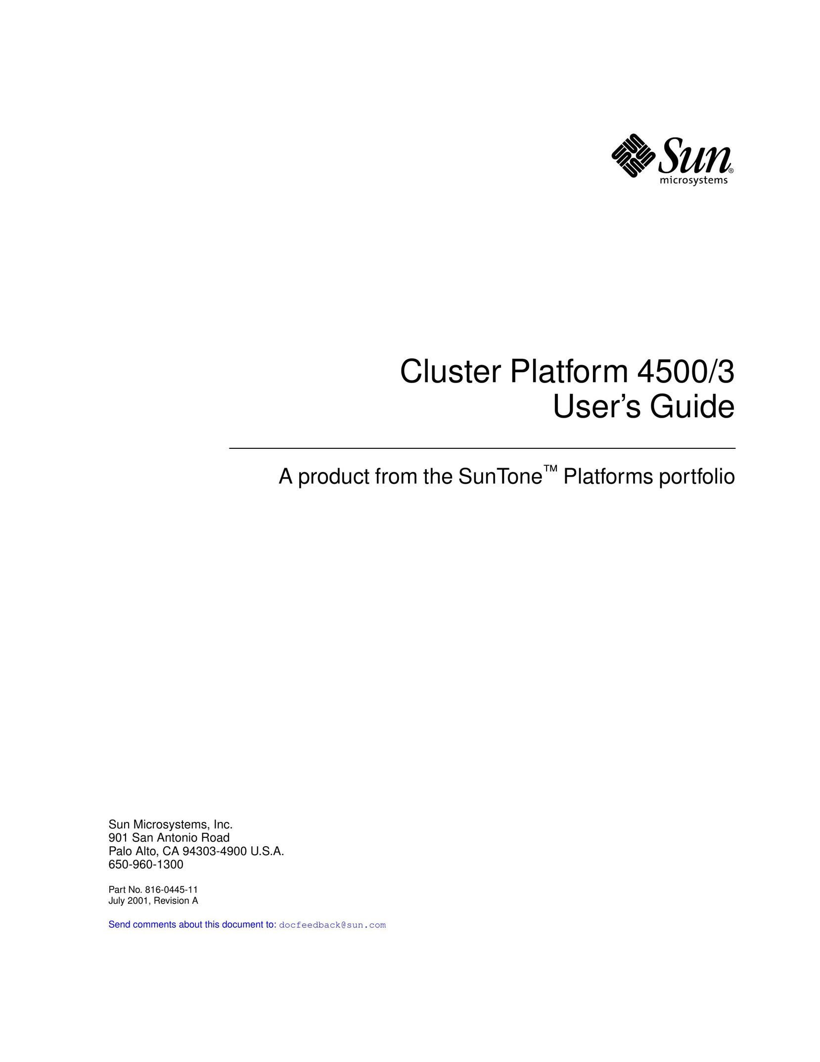 Sun Microsystems 4500/3 Network Router User Manual