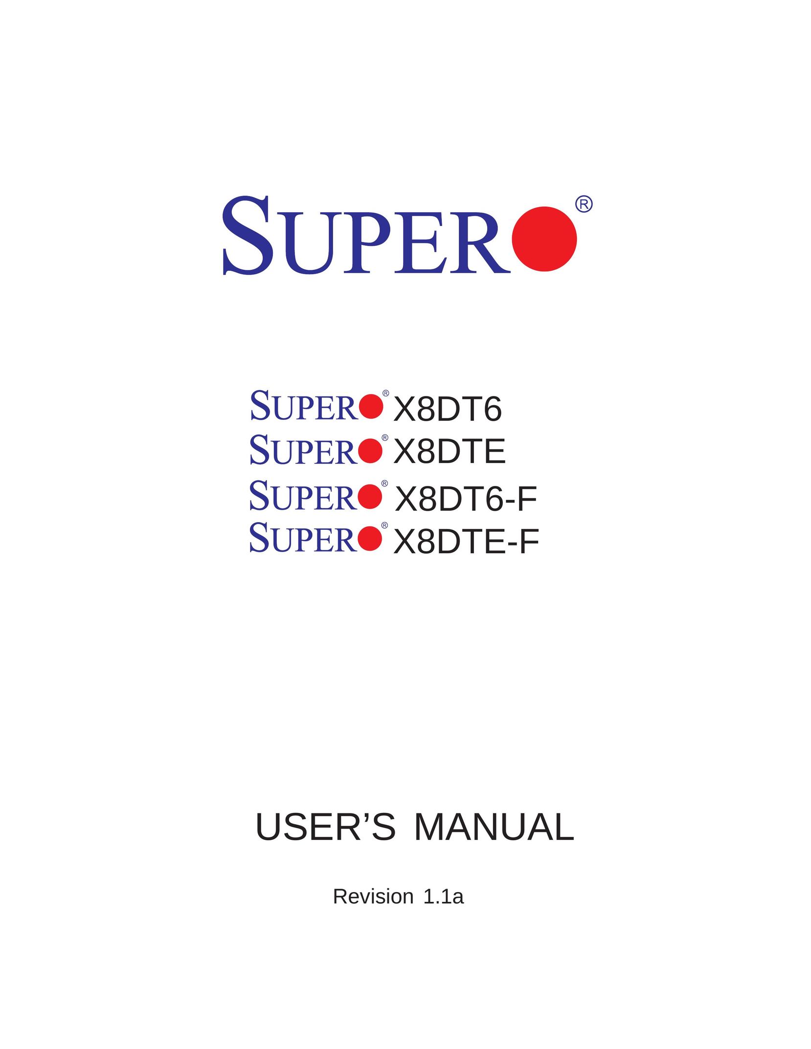 SUPER MICRO Computer X8DT6 Network Router User Manual