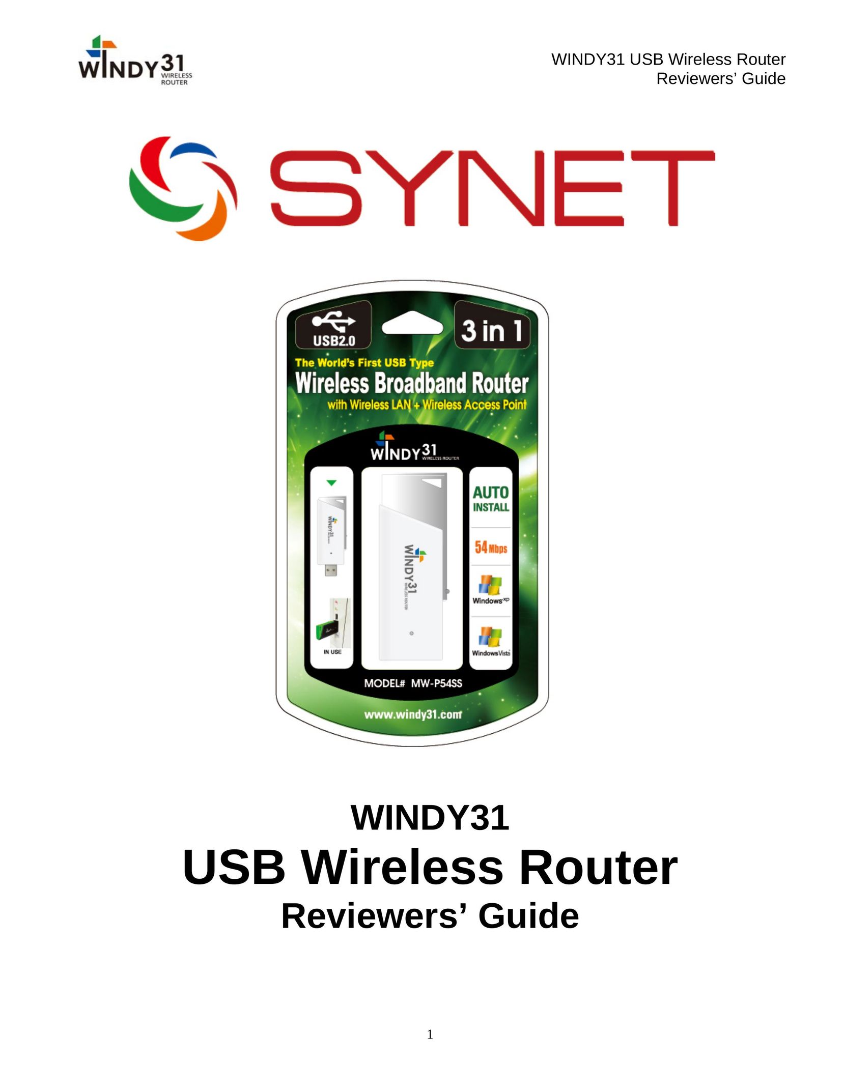 Synet electronic WINDY31 Network Router User Manual