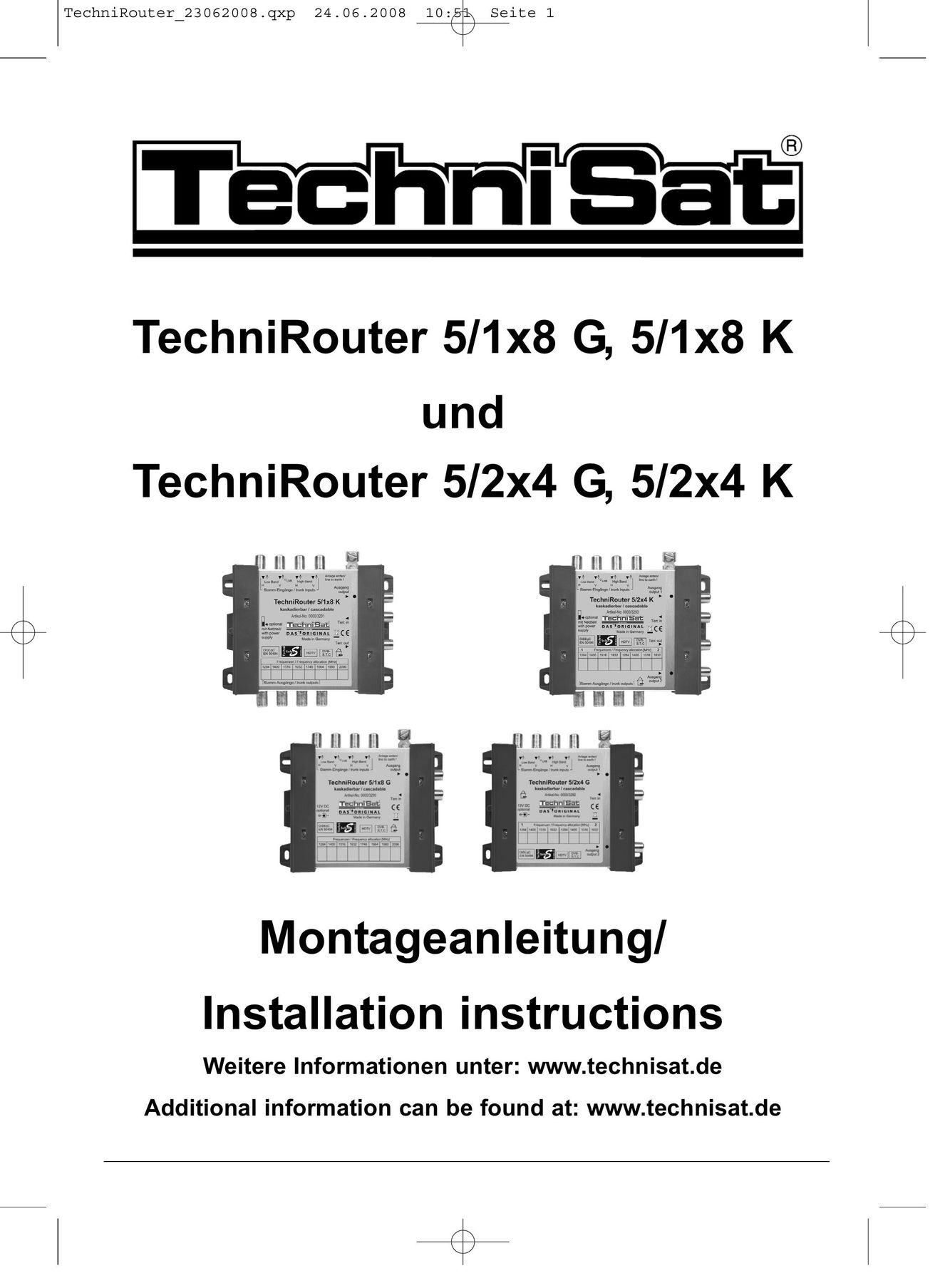 TechniSat 5/1x8 G Network Router User Manual