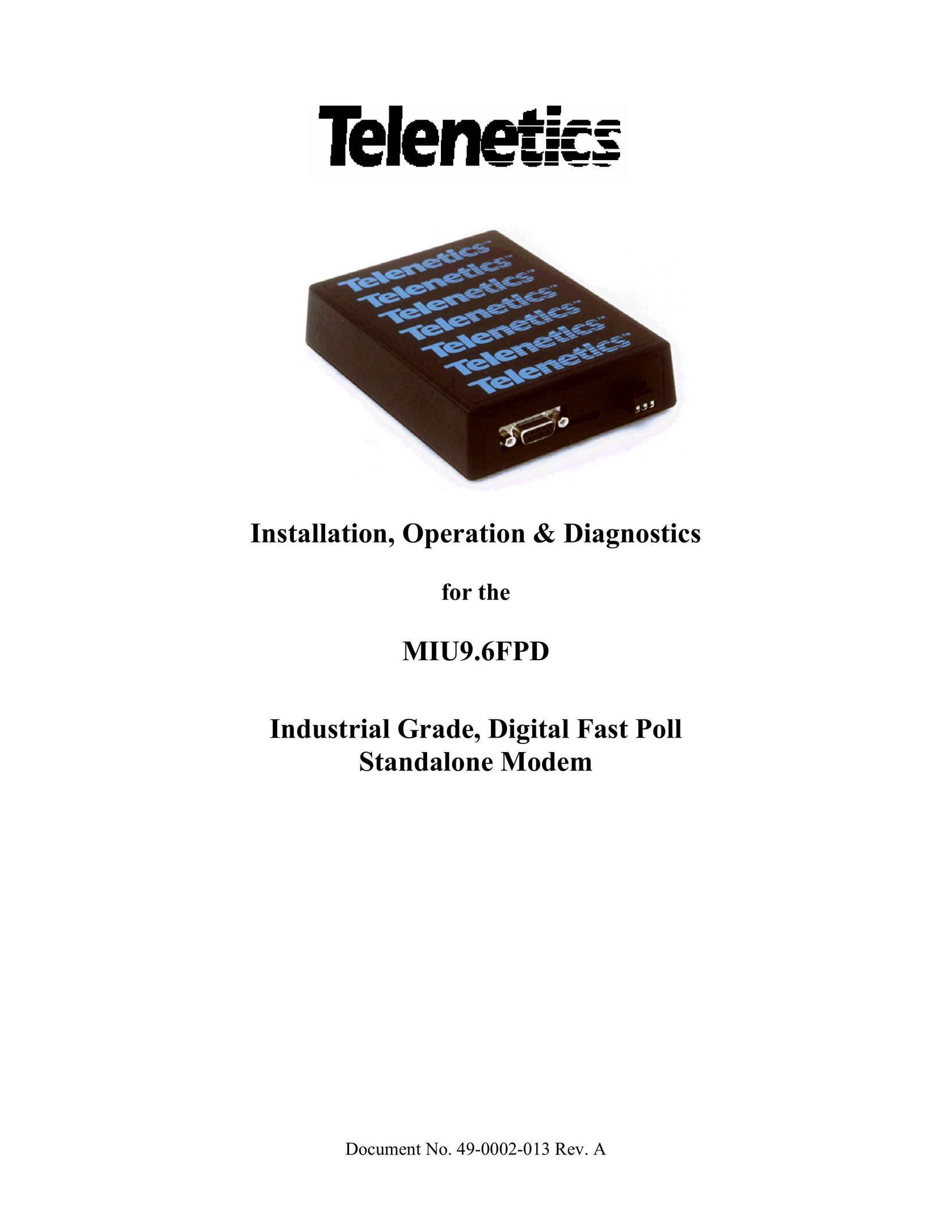 Telenetics MIU9.6FPD Network Router User Manual