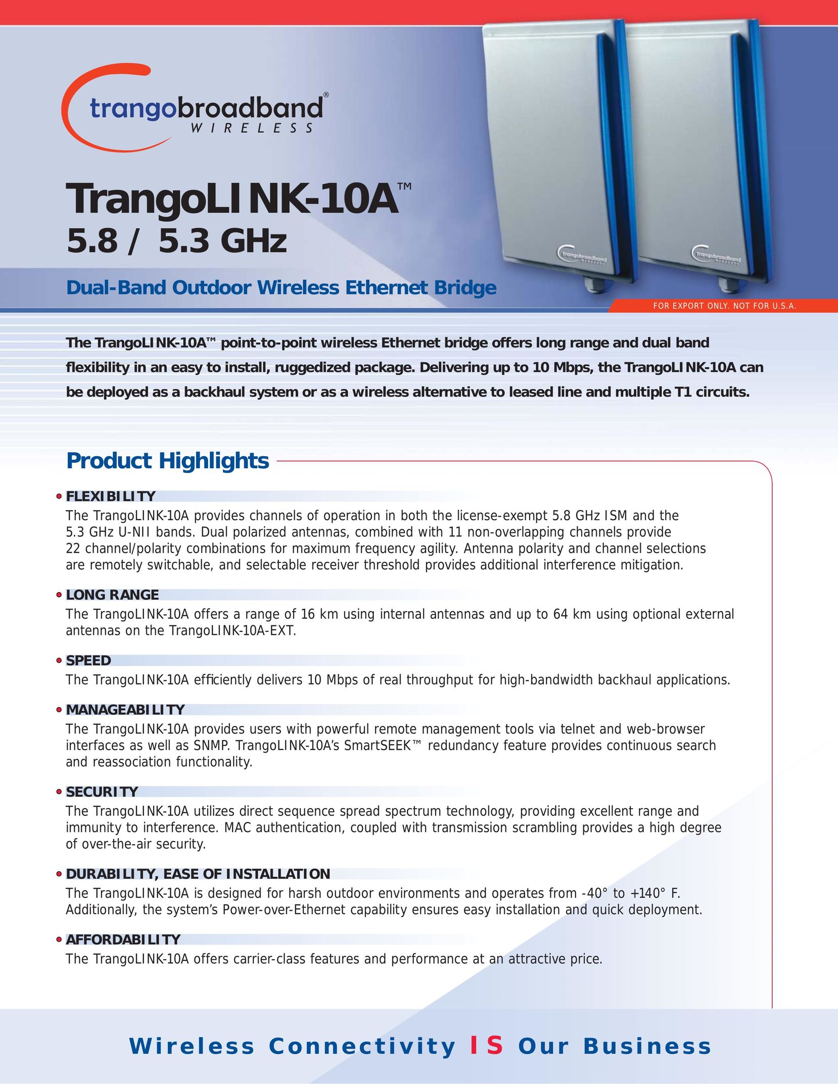 Trango Broadband TrangoLink-10A Network Router User Manual