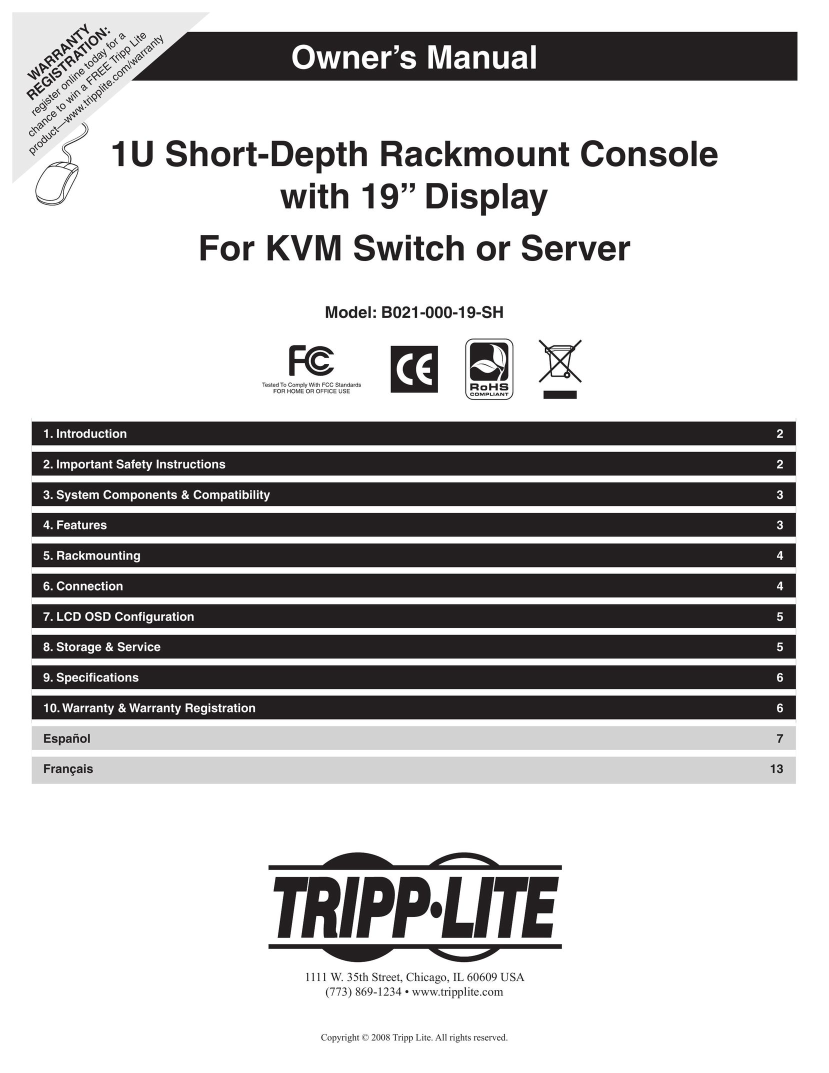 Tripp Lite B021-000-19-SH Network Router User Manual