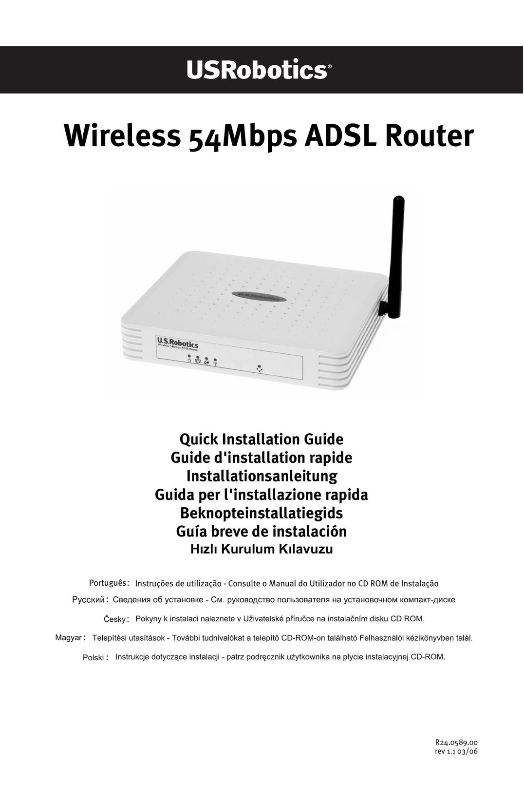 USRobotics Wireless 54Mbps ADSL Router Network Router User Manual