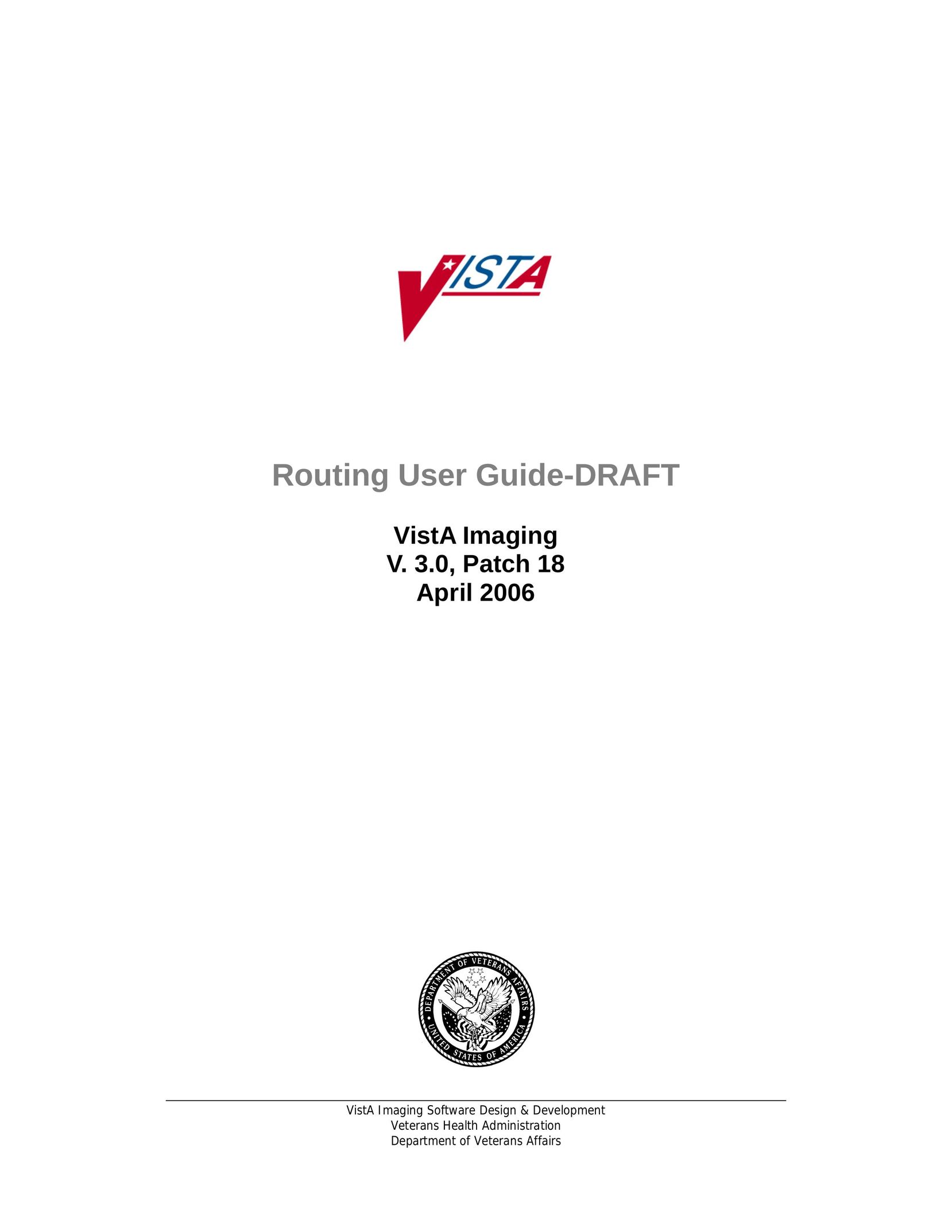 Vista Imaging Vista Routing Network Router User Manual