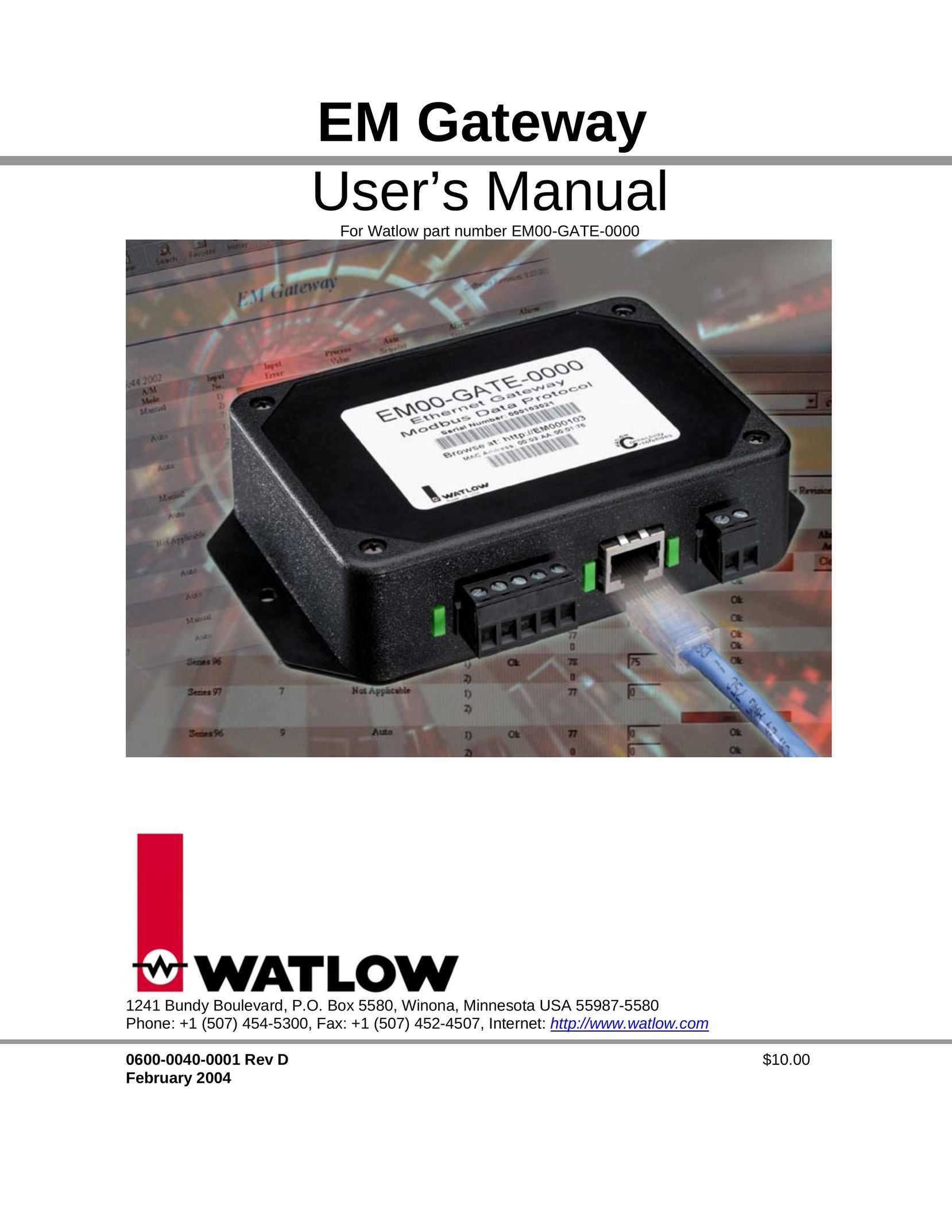Watlow Electric EM00-GATE-0000 Network Router User Manual