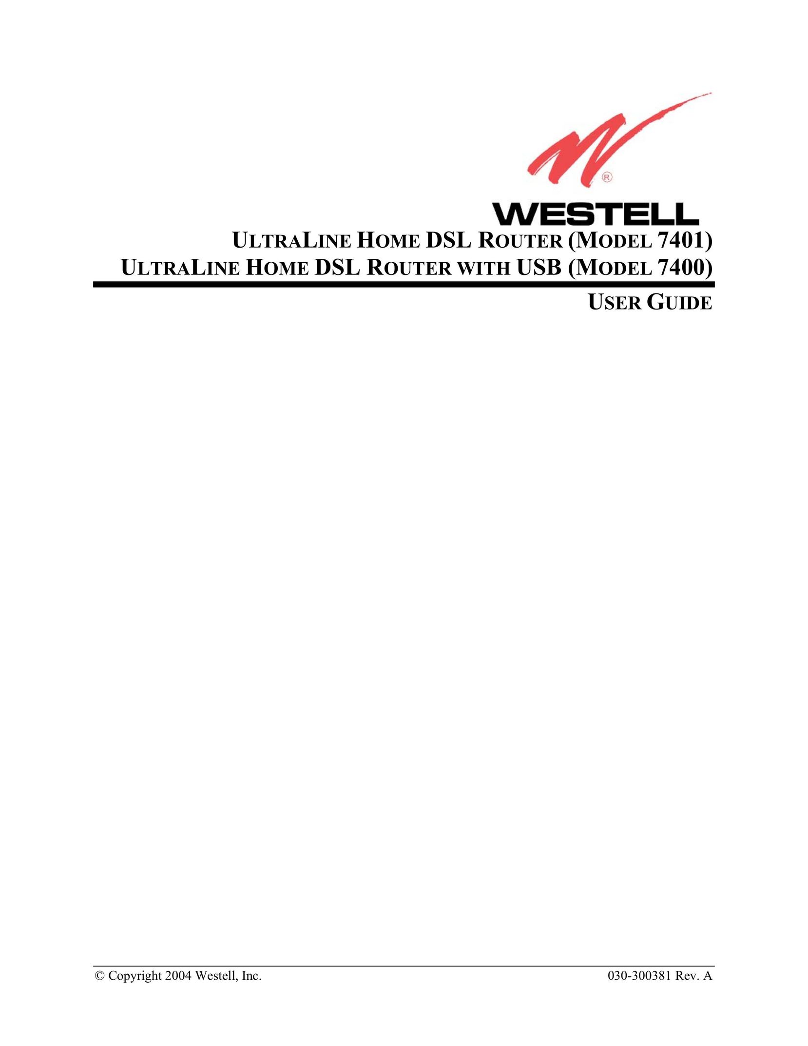 Westell Technologies 7400 Network Router User Manual