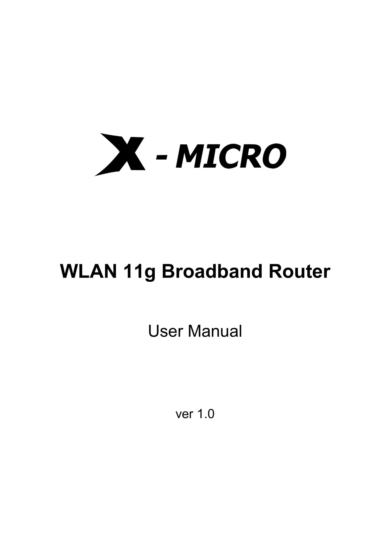 X-Micro Tech. WLAN 11g Network Router User Manual