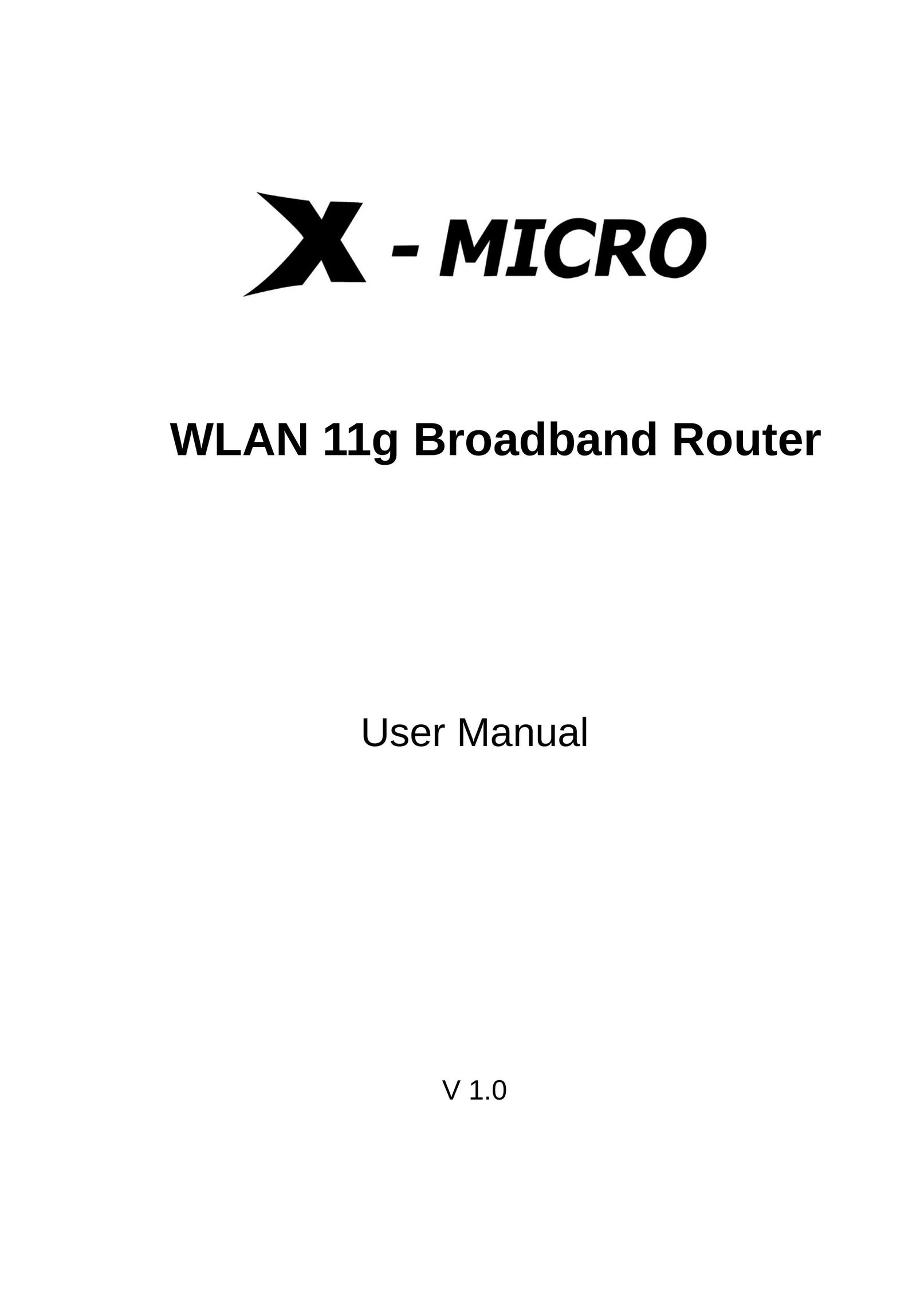 X-Micro Tech. XWL-11GRTX Network Router User Manual