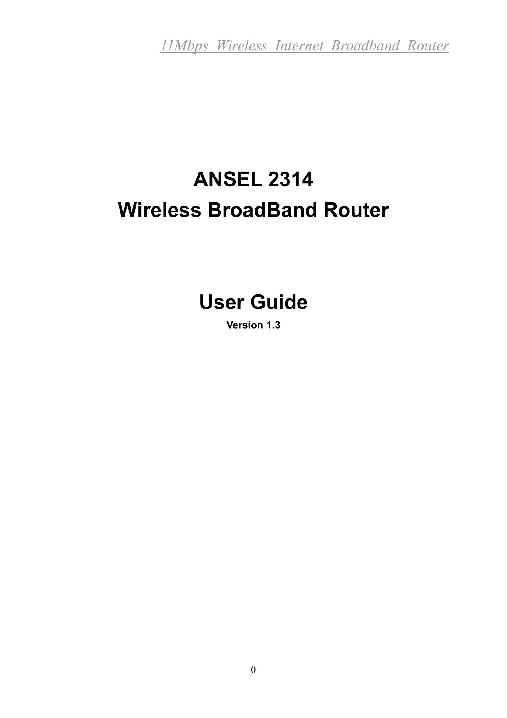 Xerox 2314 Network Router User Manual