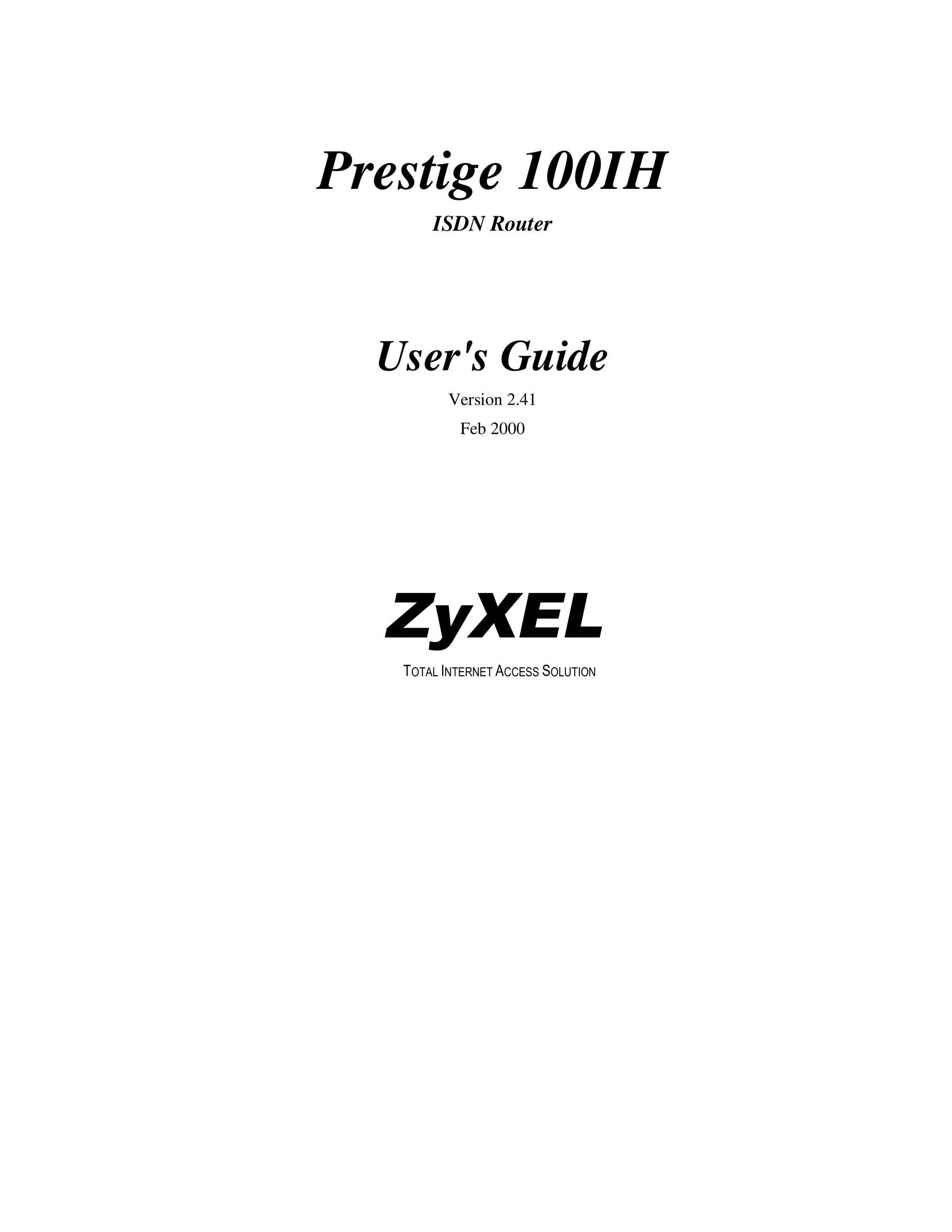 ZyXEL Communications 1001H Network Router User Manual