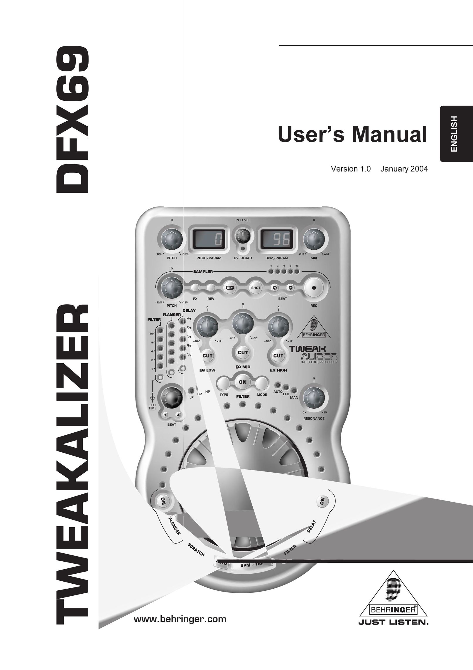 Behringer DFX69 Noise Reduction Machine User Manual