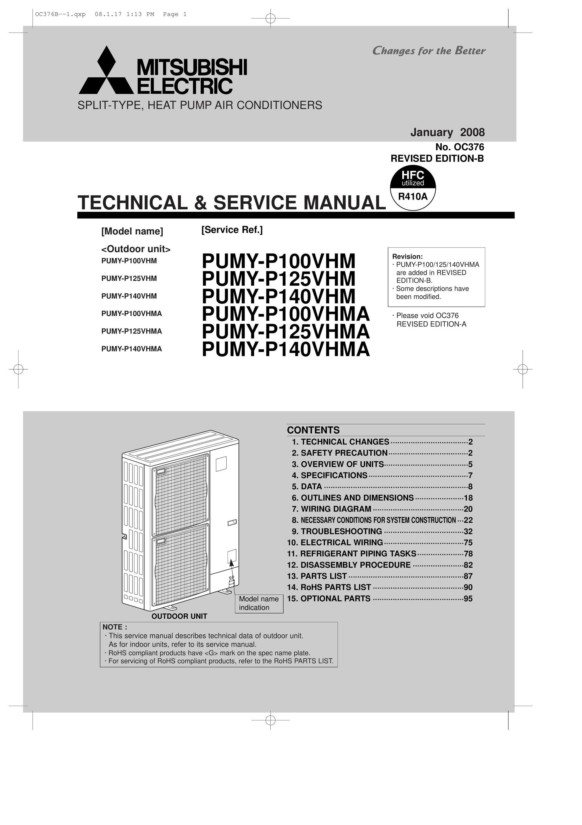 Mitsubishi Electronics OC376 Noise Reduction Machine User Manual