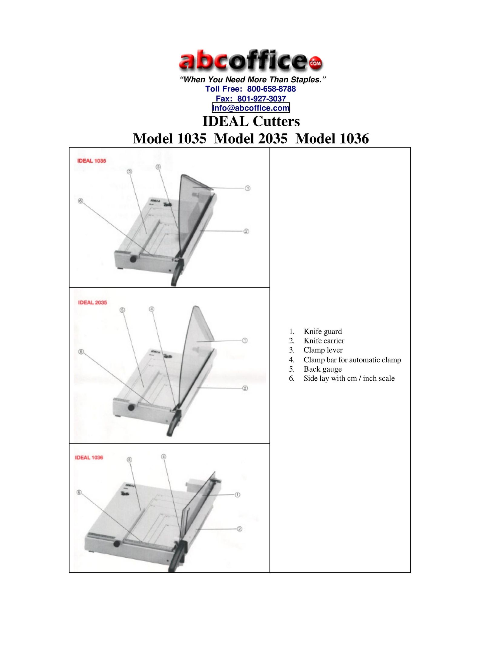 ABC Office 1036 Paper Shredder User Manual