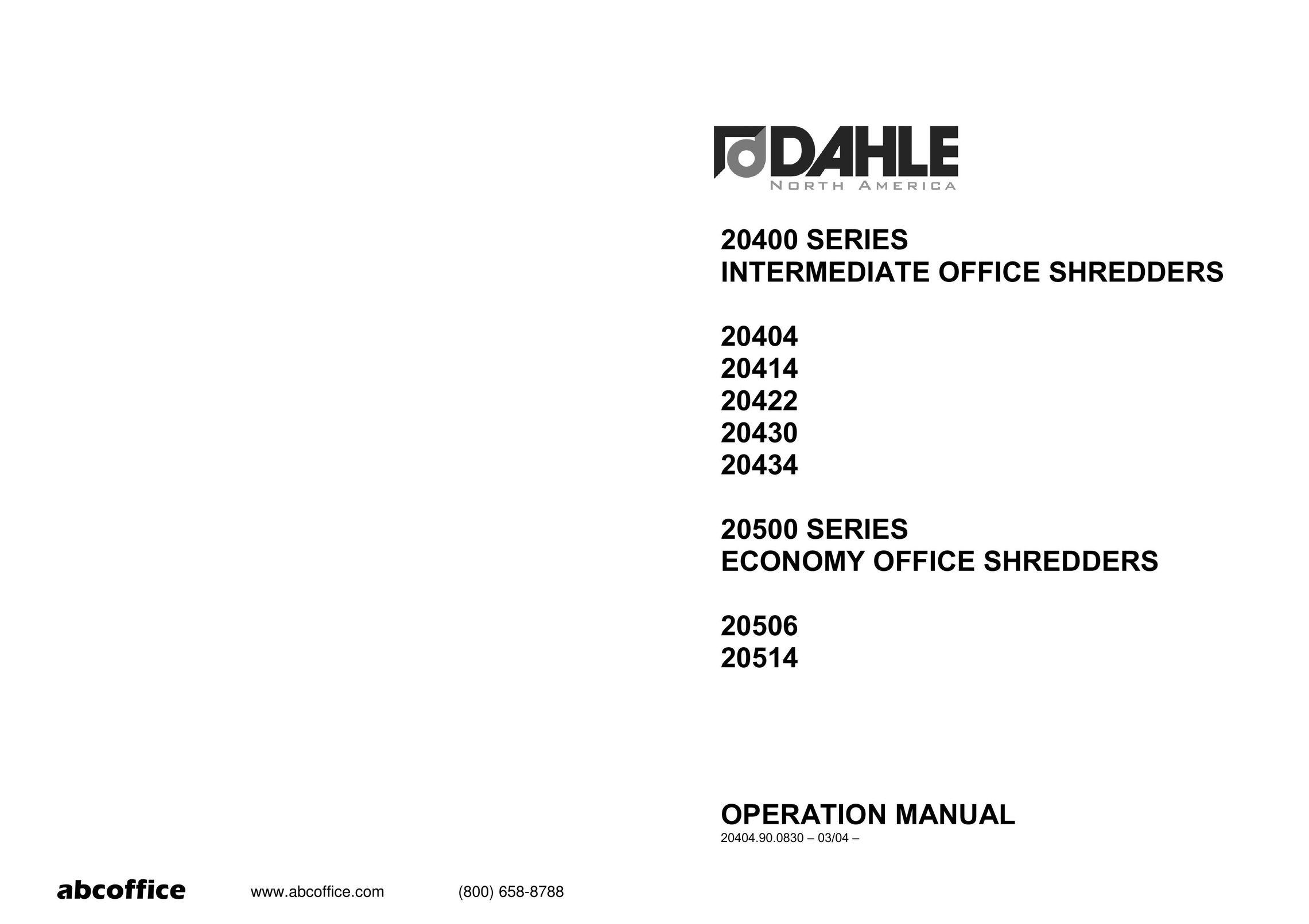 ABC Office 20500 Series Paper Shredder User Manual