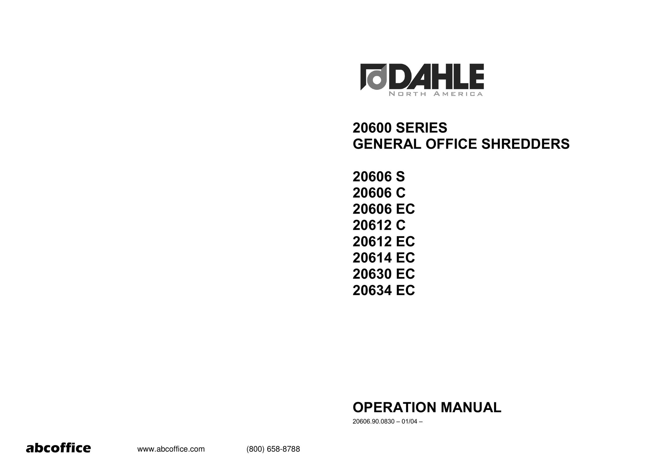 ABC Office 20600 SERIES Paper Shredder User Manual