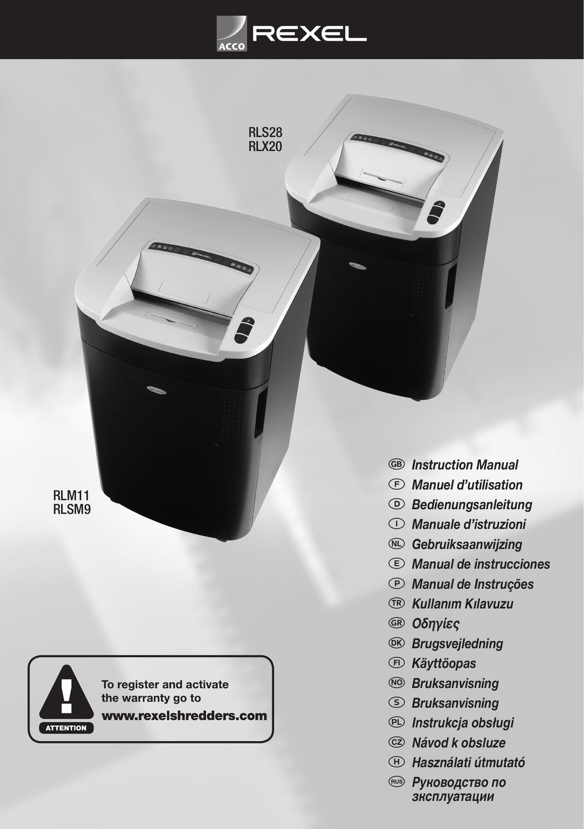 ACCO Brands RLS28 Paper Shredder User Manual