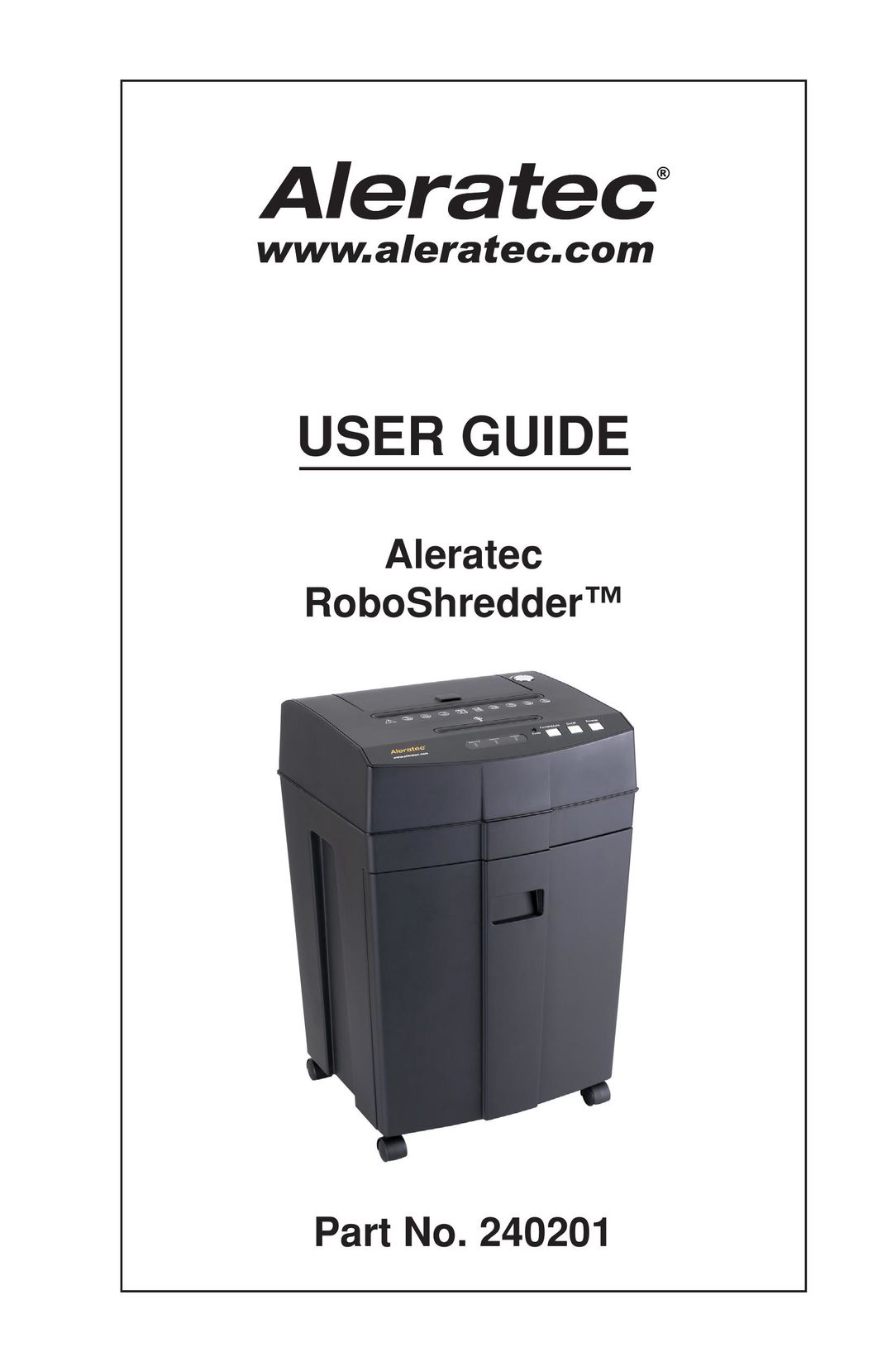 Aleratec 240201 Paper Shredder User Manual