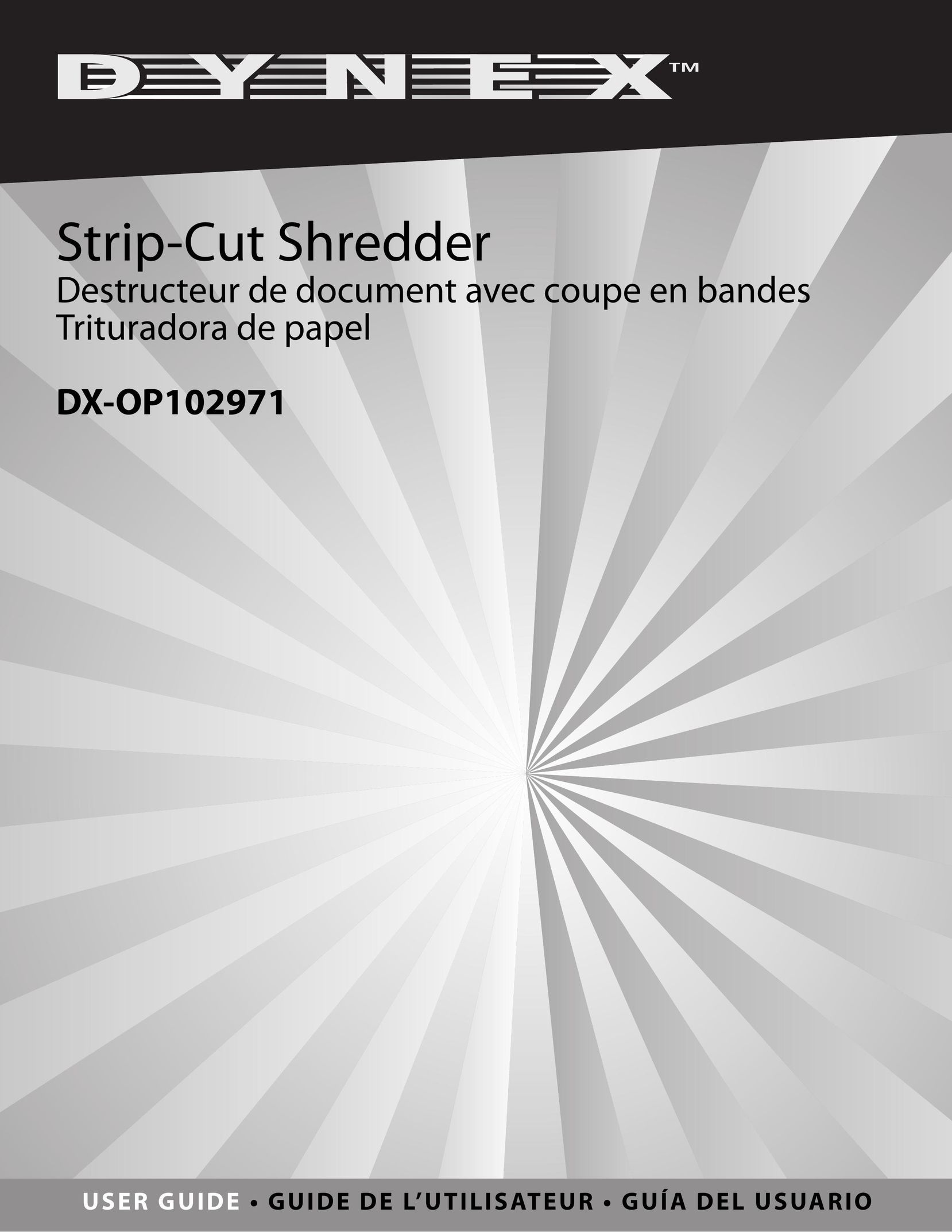 Dynex DX-OP102971 Paper Shredder User Manual