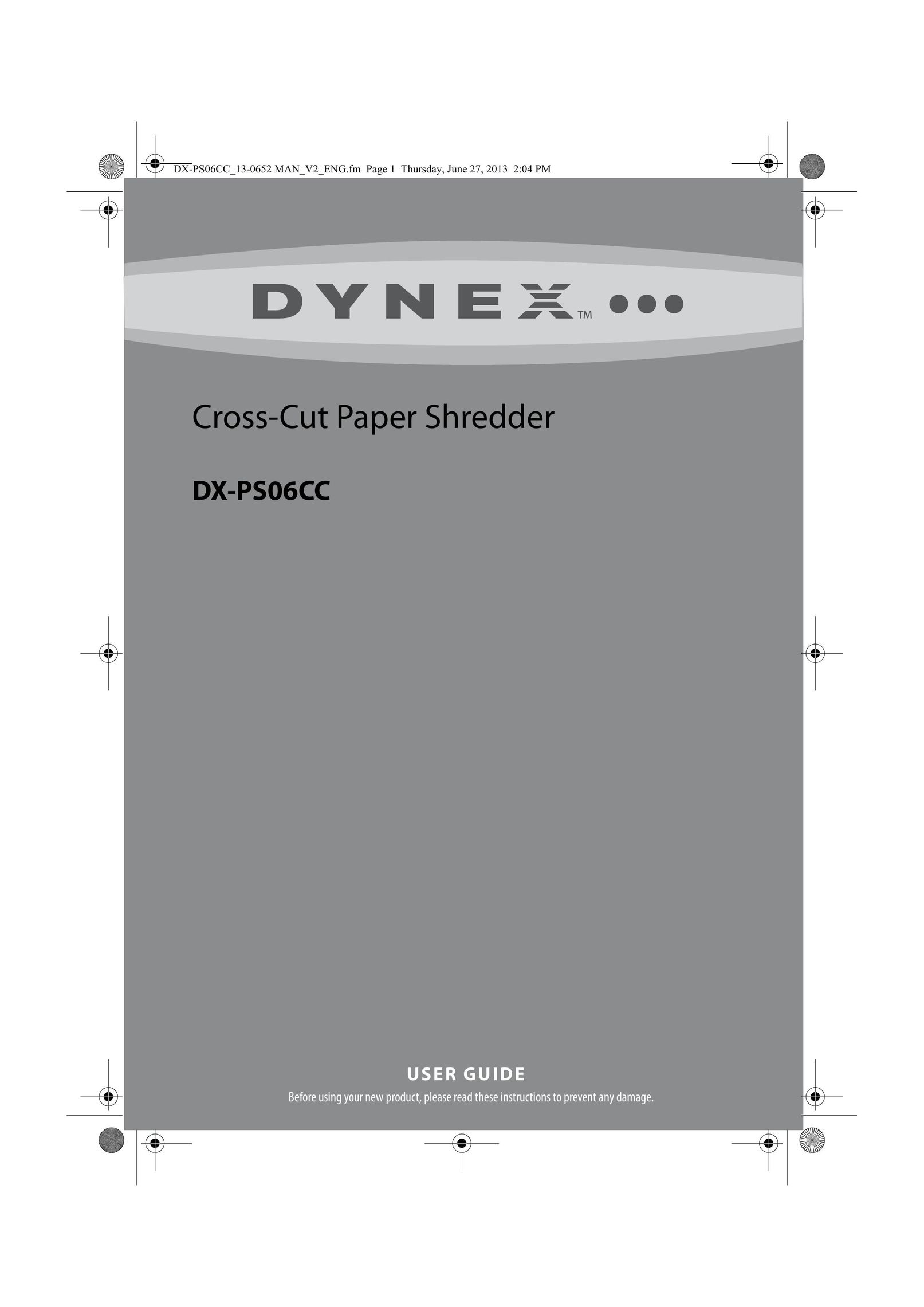 Dynex DX-PS06CC Paper Shredder User Manual