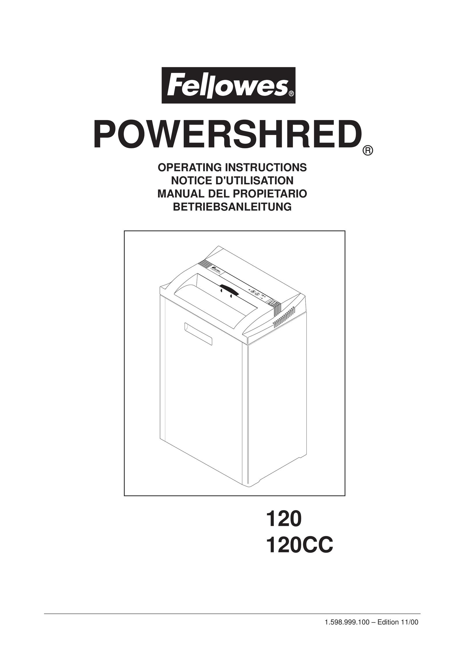Fellowes 120CC Paper Shredder User Manual