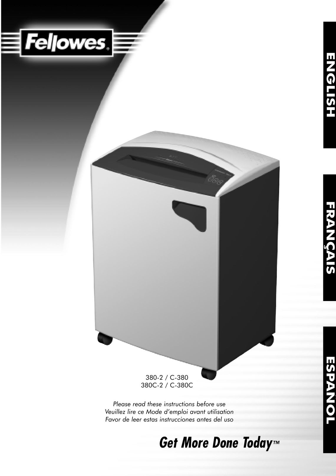 Fellowes 380C-2 Paper Shredder User Manual