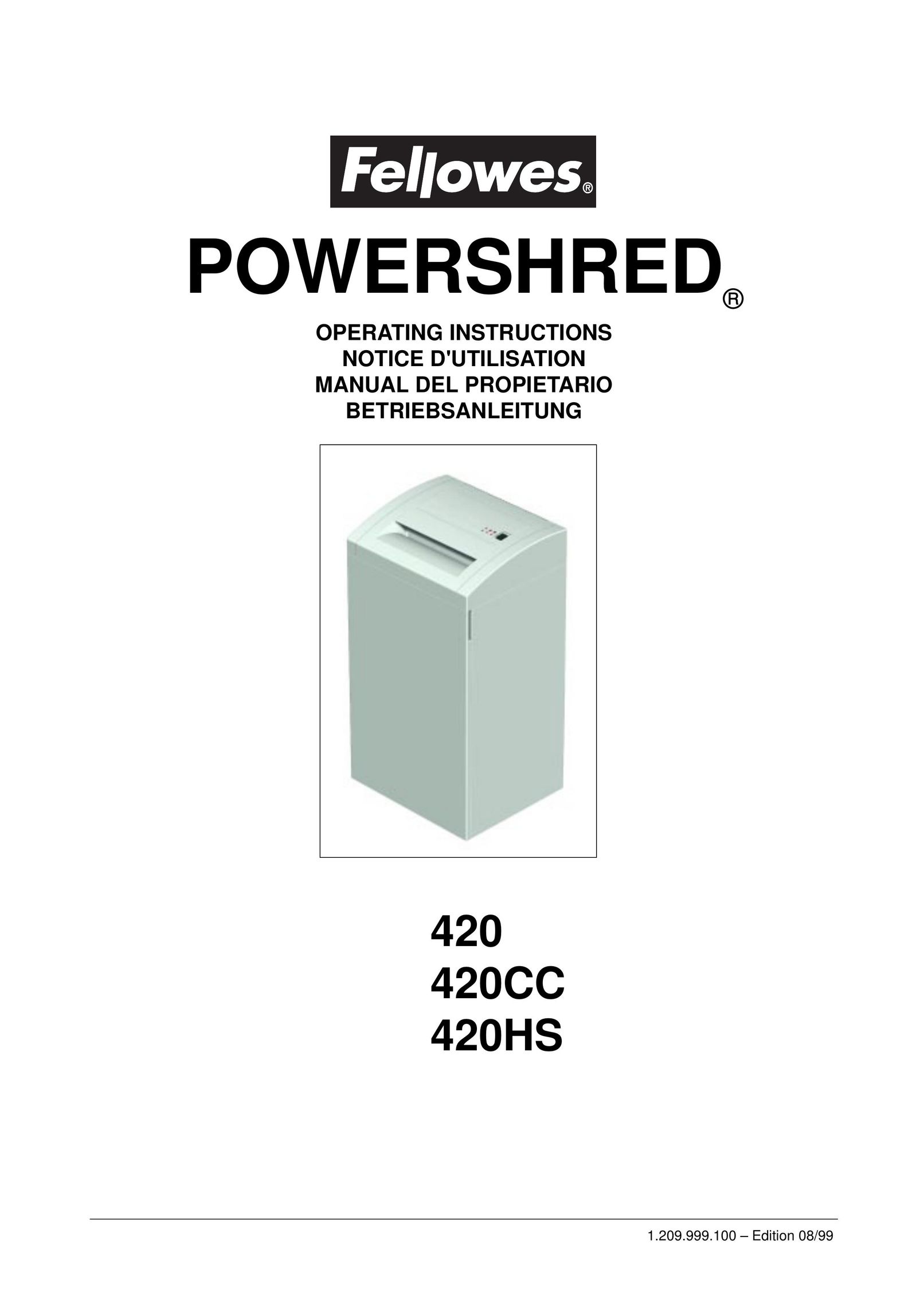 Fellowes 420CC Paper Shredder User Manual