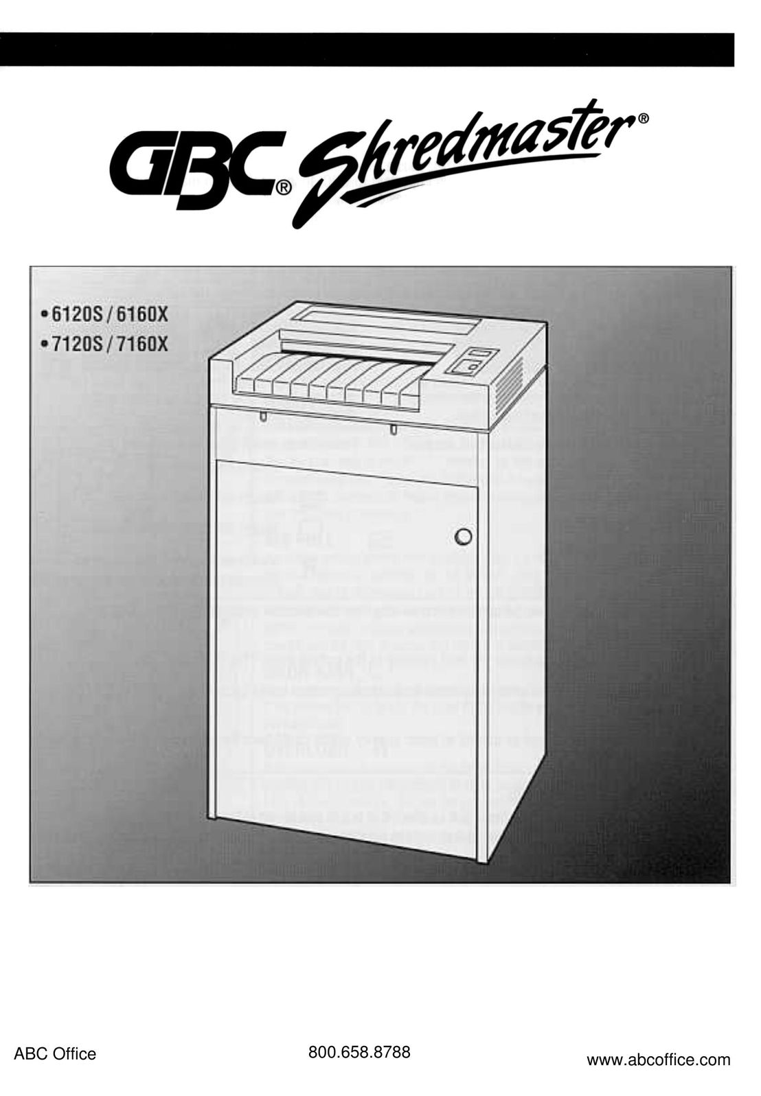 GBC 7120S Paper Shredder User Manual