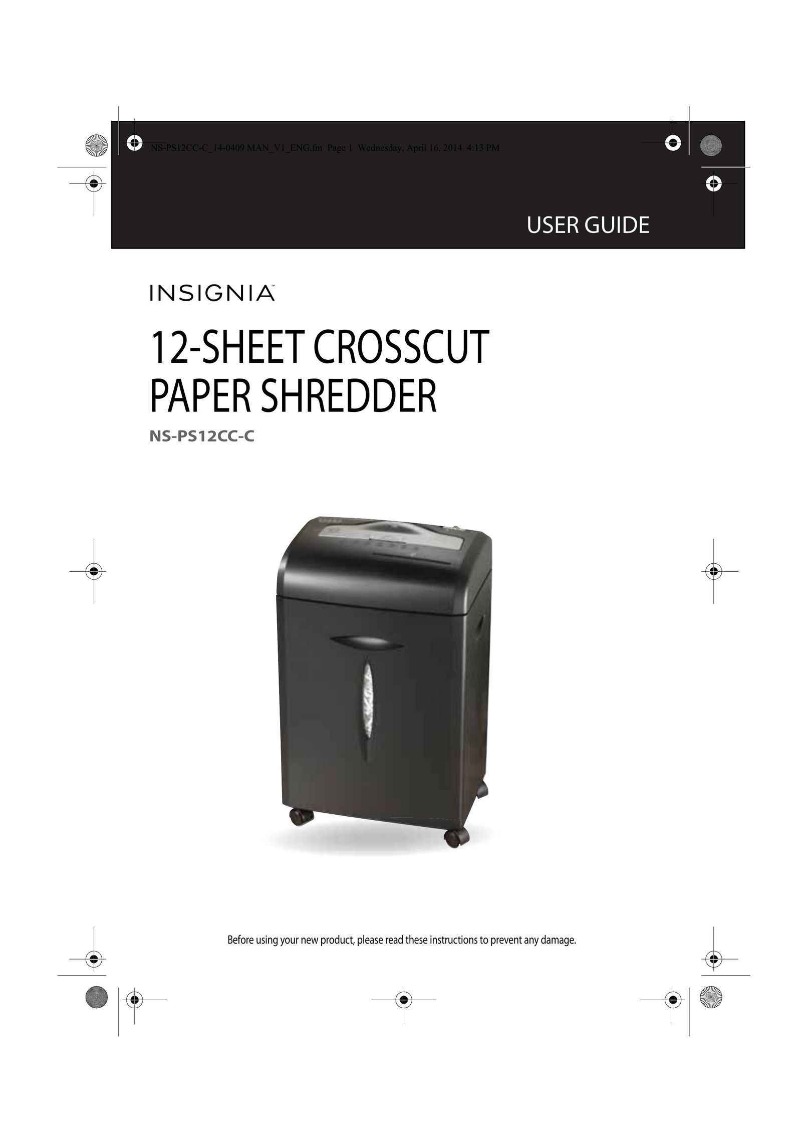 Insignia NS-PS12CC-C Paper Shredder User Manual
