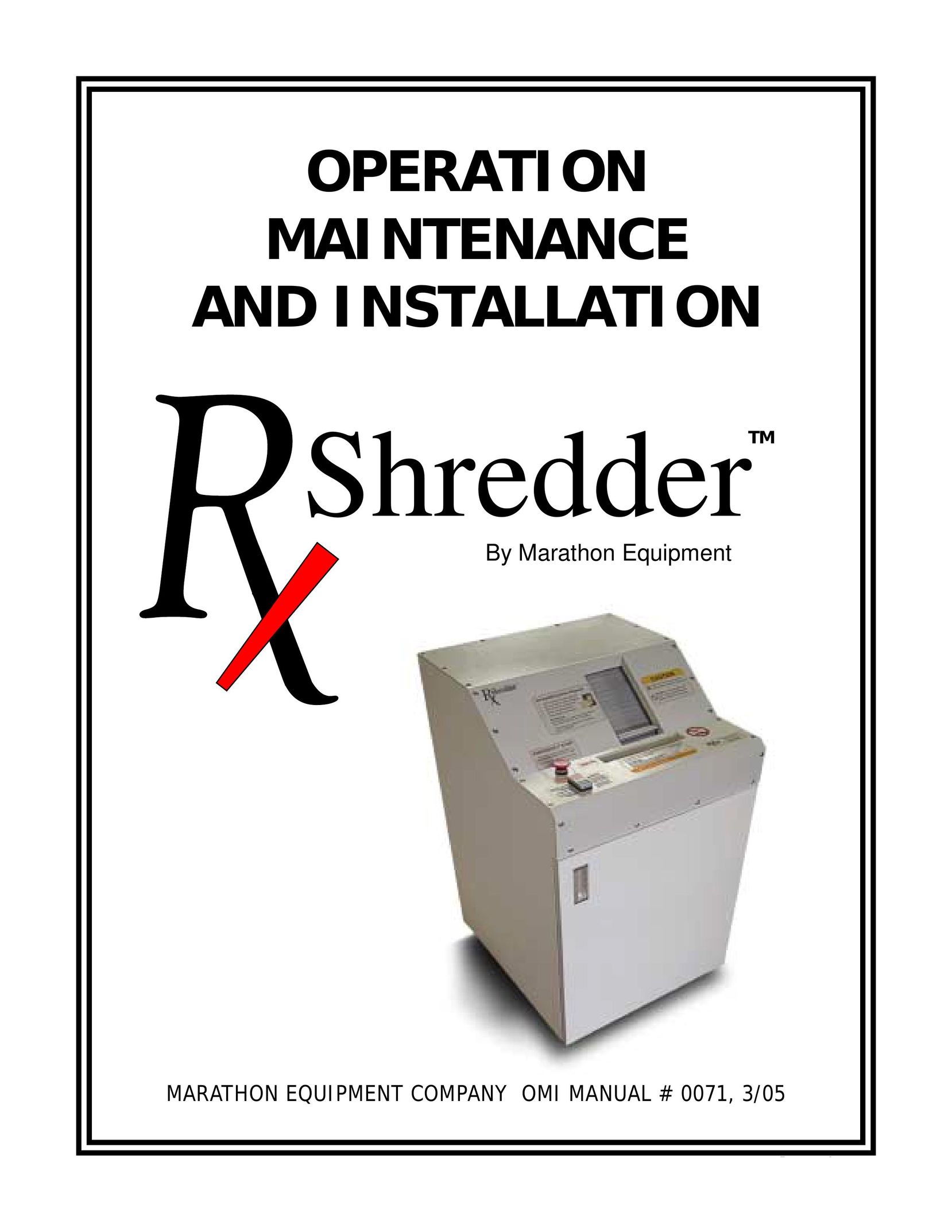 Marathon Shredder Paper Shredder User Manual