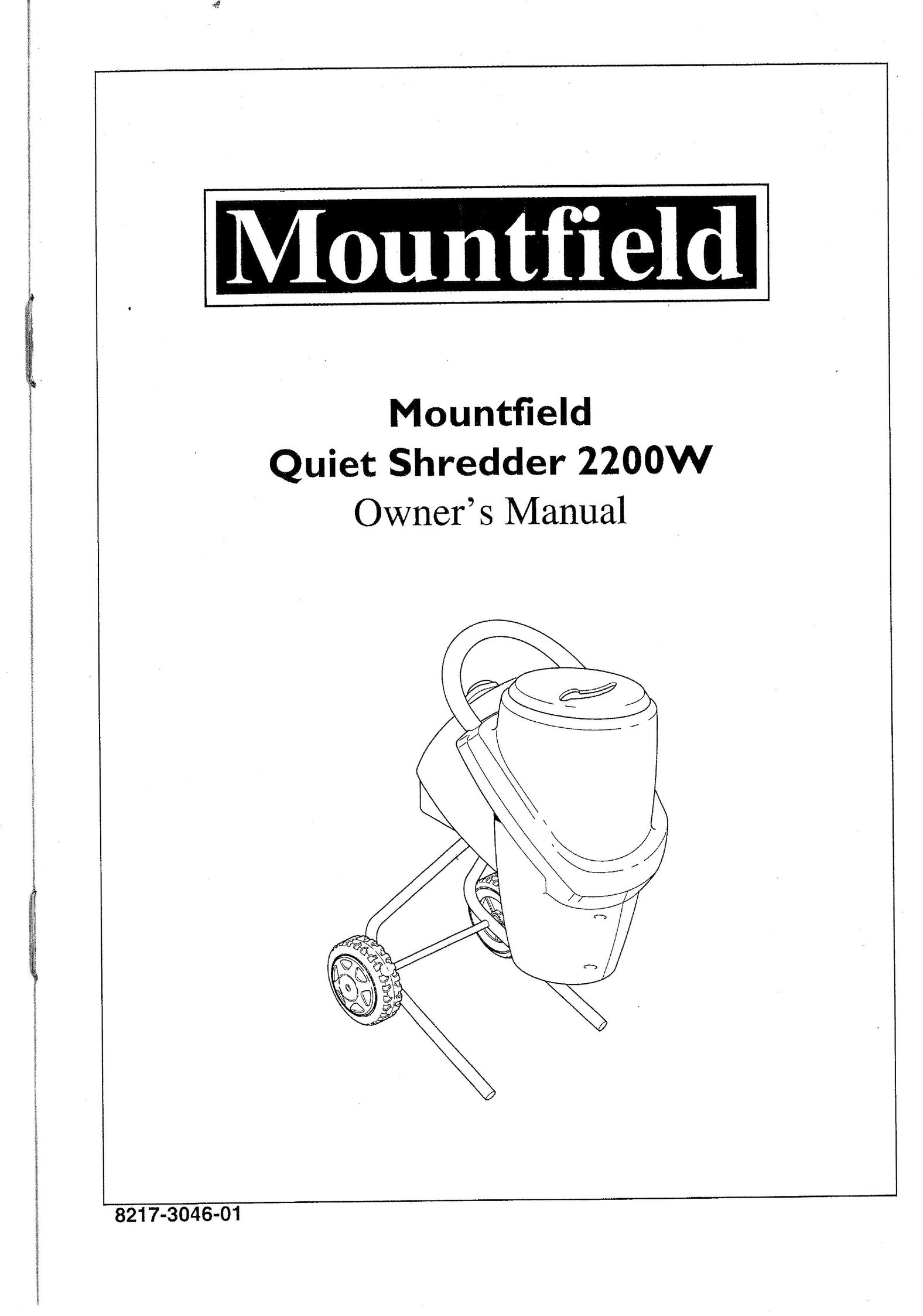 Mountfield 2200W Paper Shredder User Manual