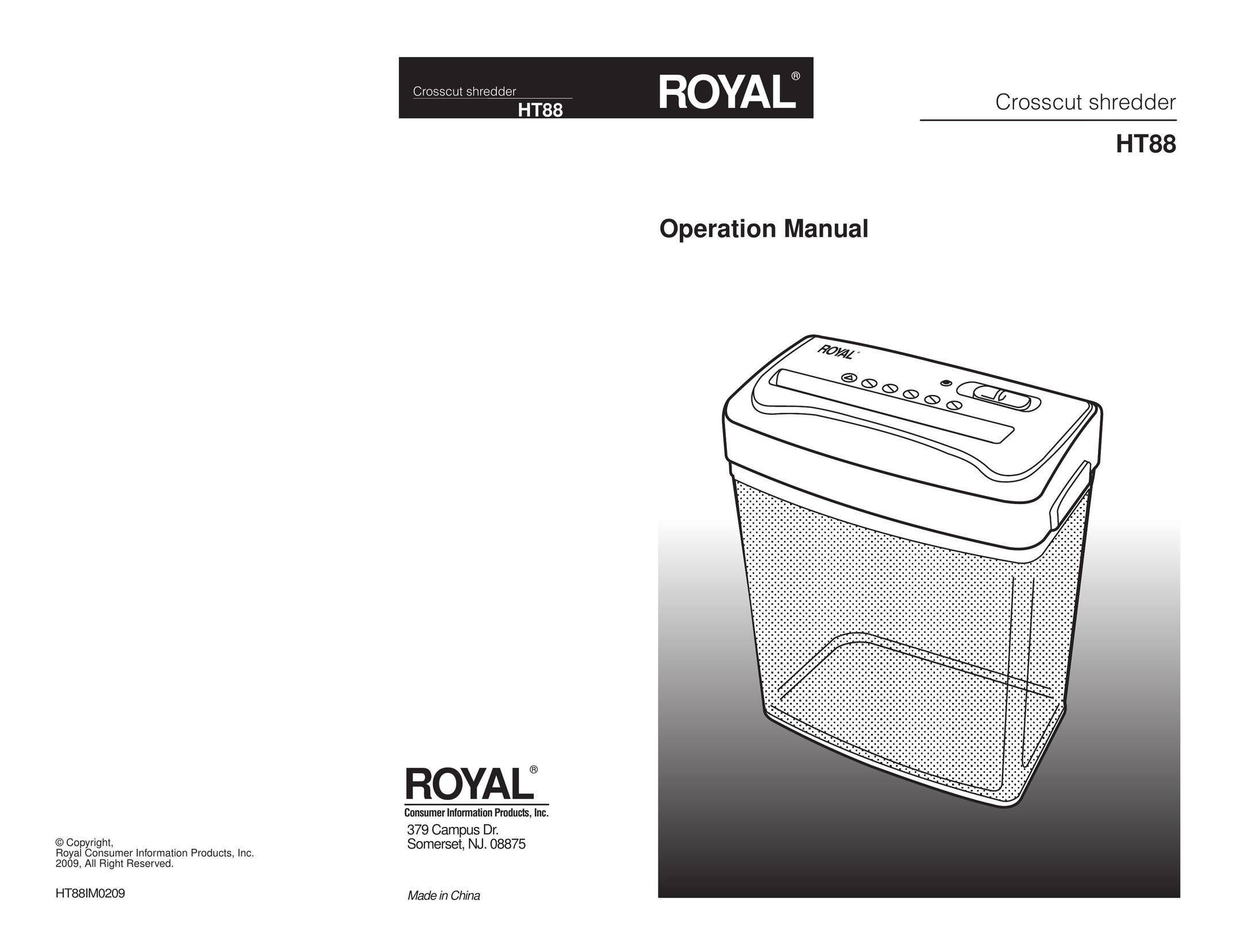 Royal Appliance 112MX Paper Shredder User Manual